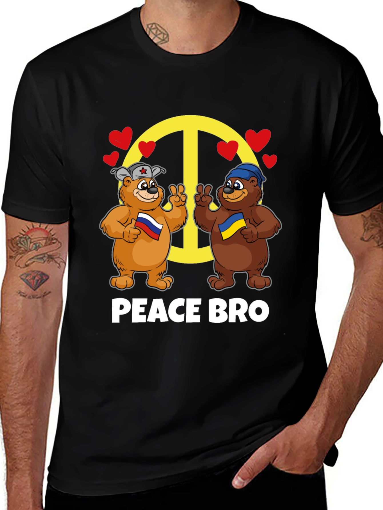 Peace Bro T-Shirt: Russia & Ukraine Bears