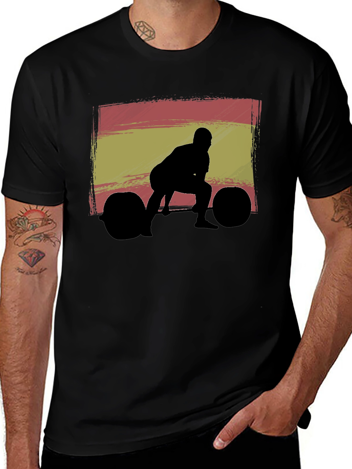 Variant 10 of Weightlifting Spain Flag Graphic T-Shirt