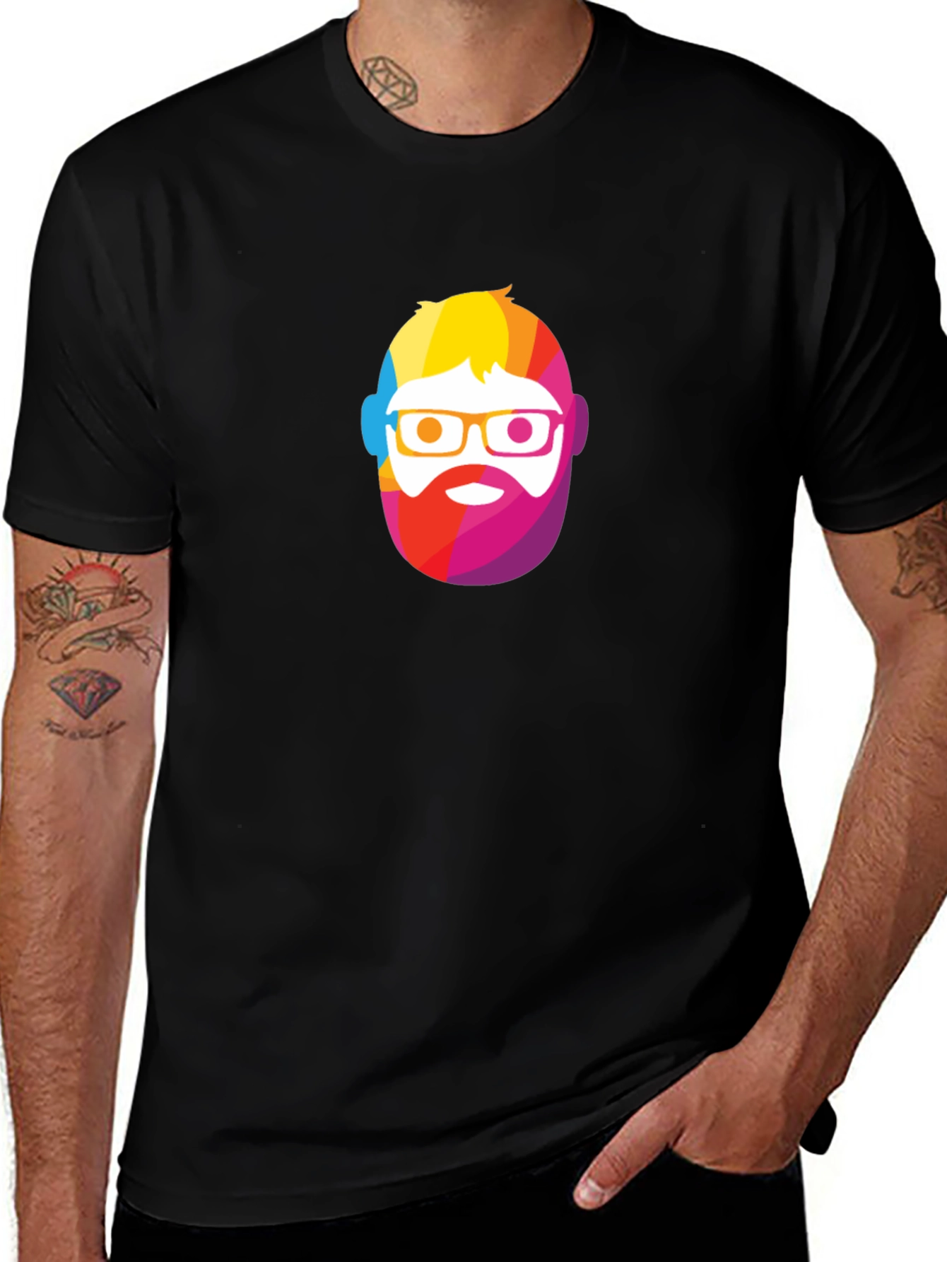 Variant 11 of Rainbow Beard T-Shirt - Colorful Graphic Tee