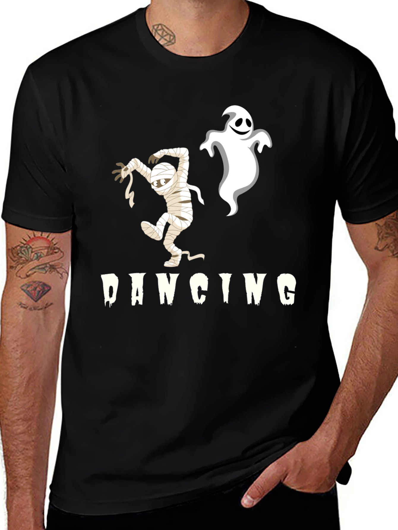 Variant 17 of Dancing Mummy & Ghost Black T-Shirt