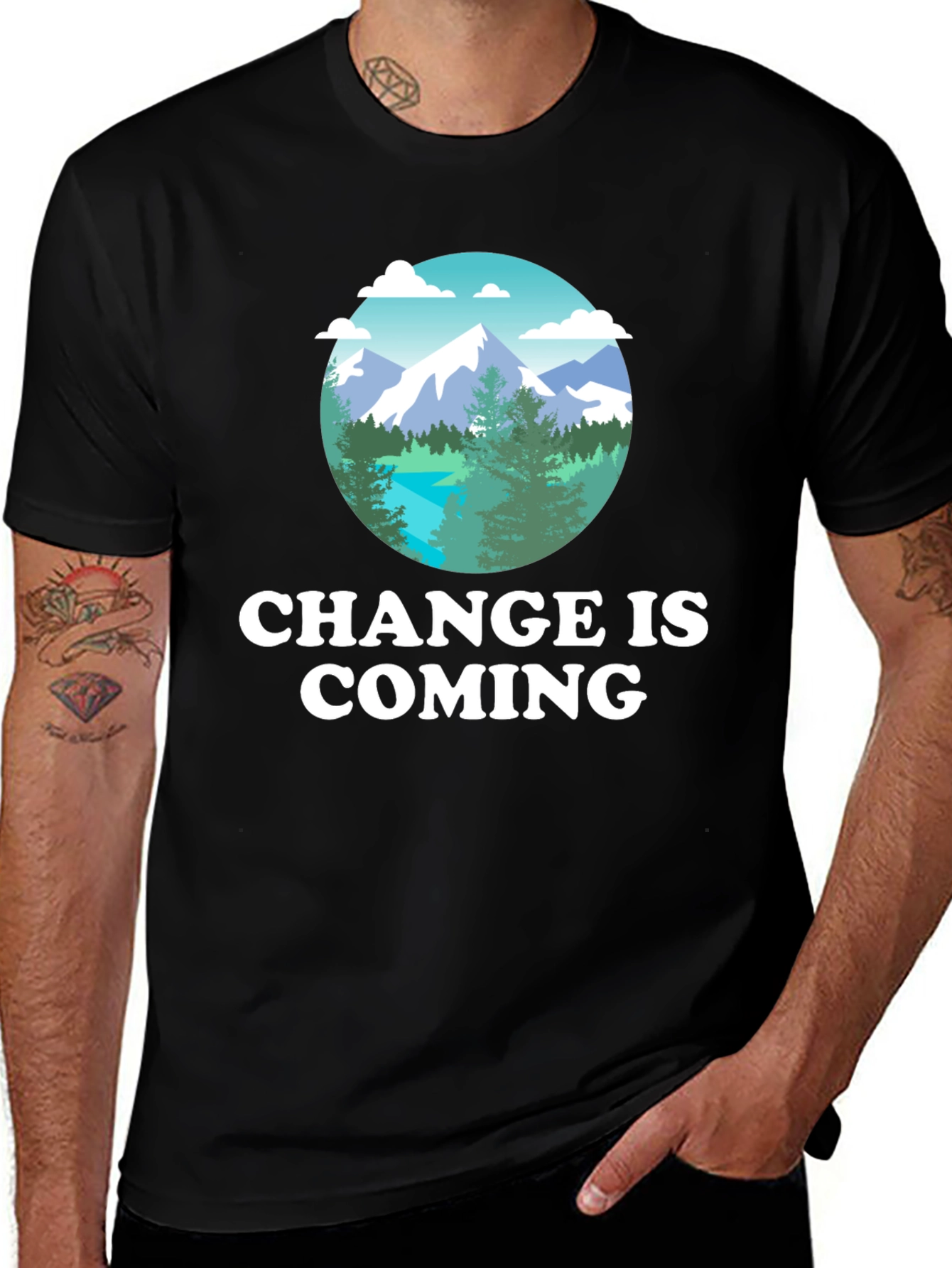 Variant 22 of Change is Coming Graphic Tee - Black T-Shirt