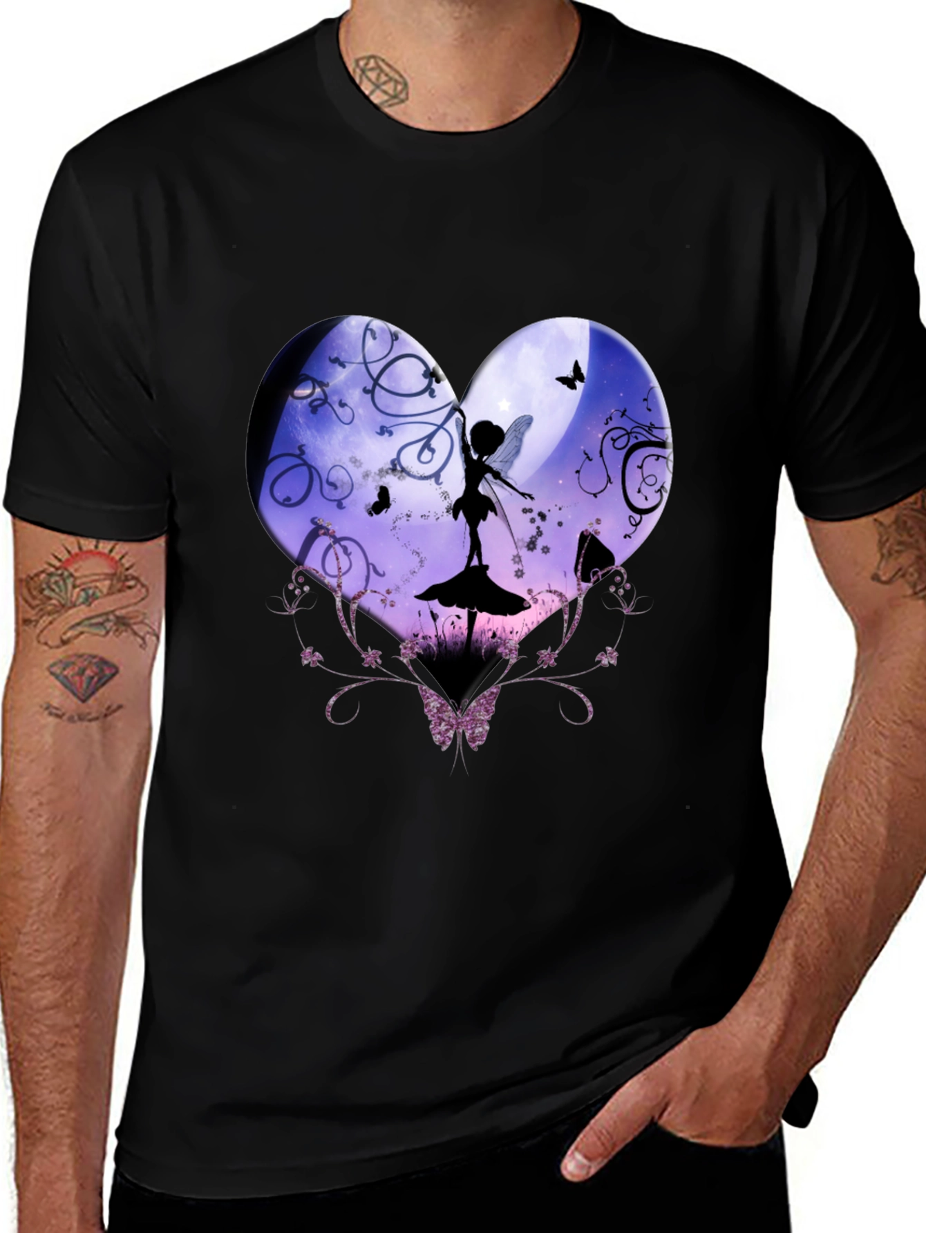 Variant 4 of Fairy Heart Black T-Shirt