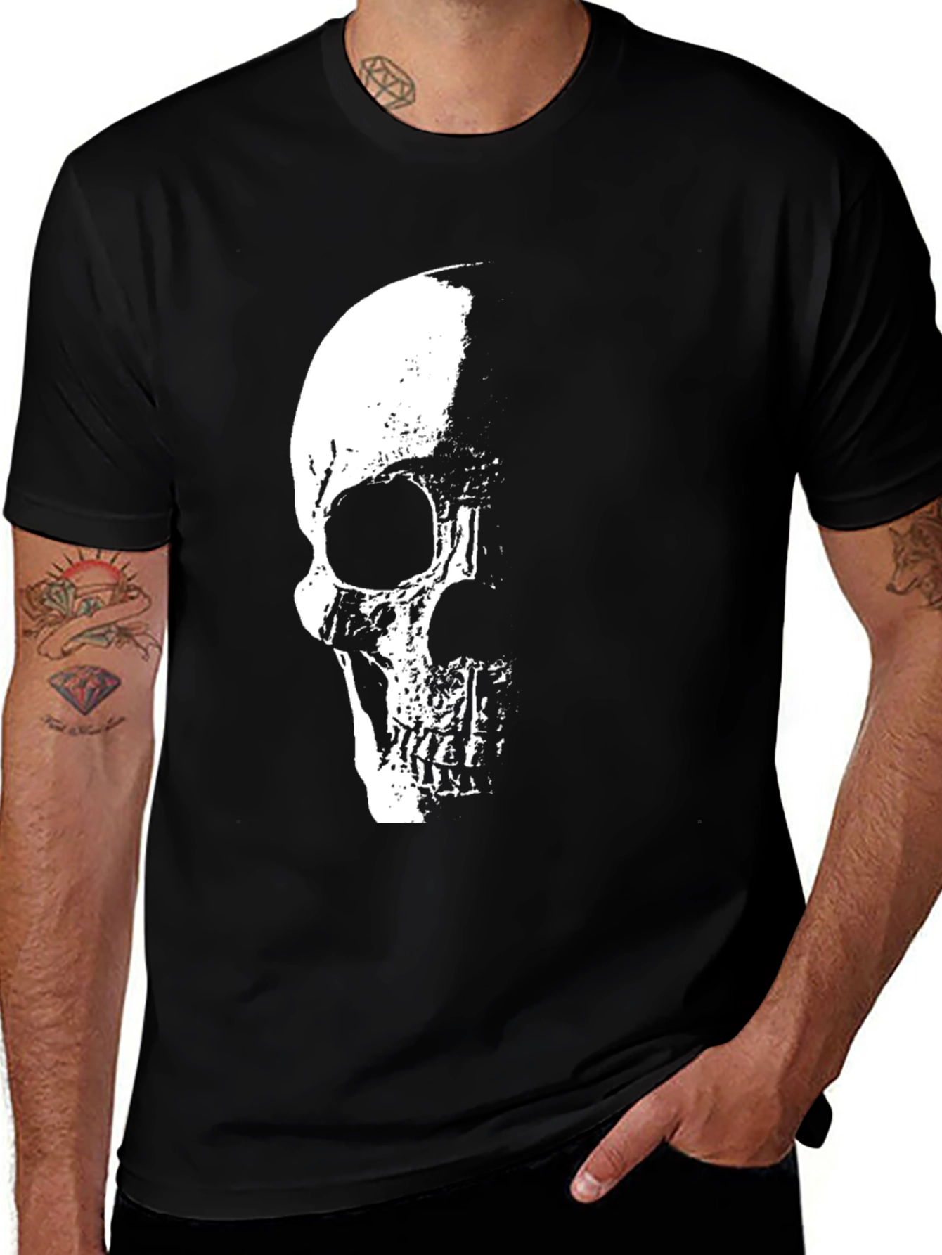 Variant 3 of Skull Graphic Black T-Shirt