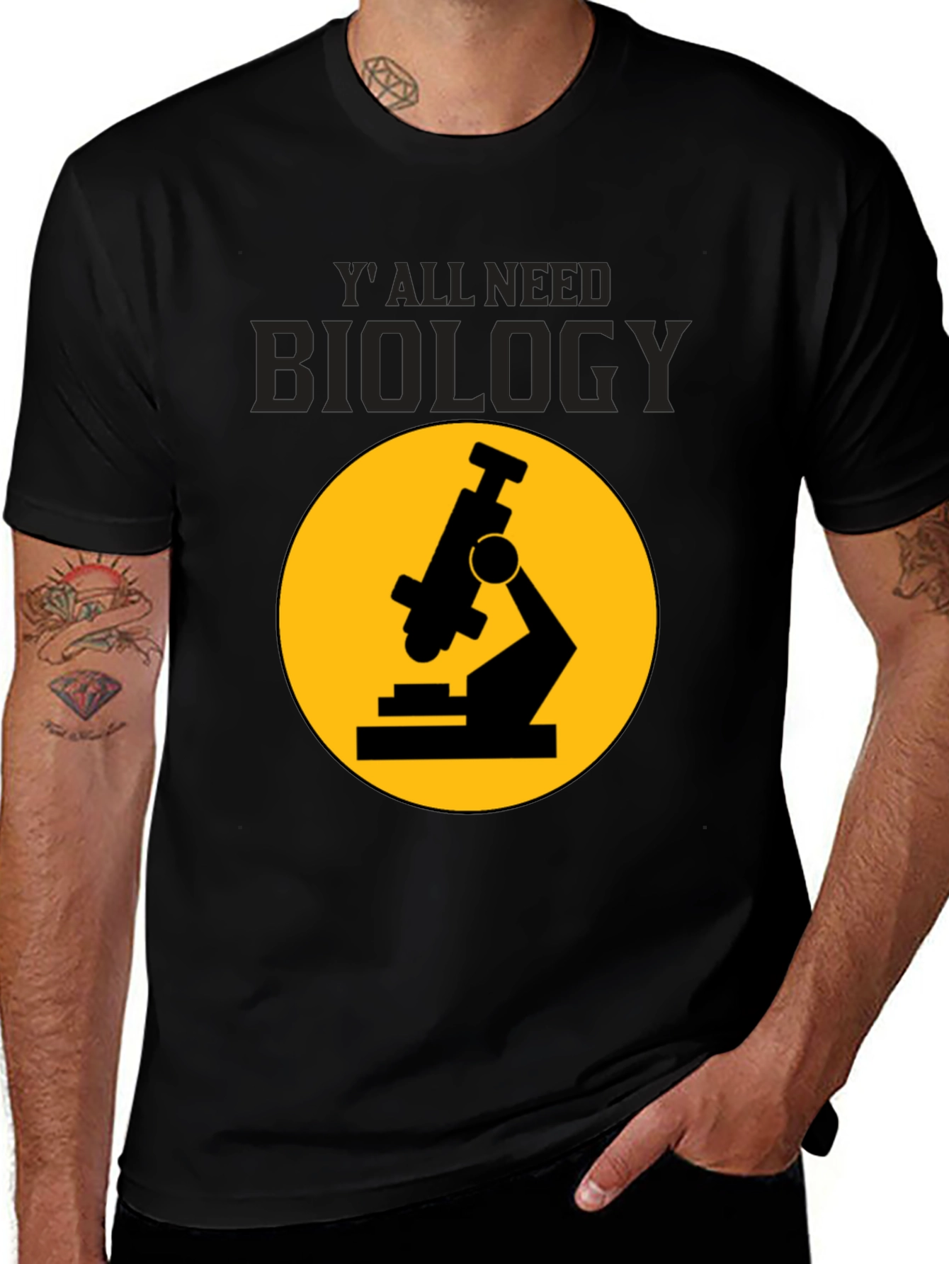 Variant 21 of Biology T-Shirt: 'Y'all Need Biology' Microscope Tee