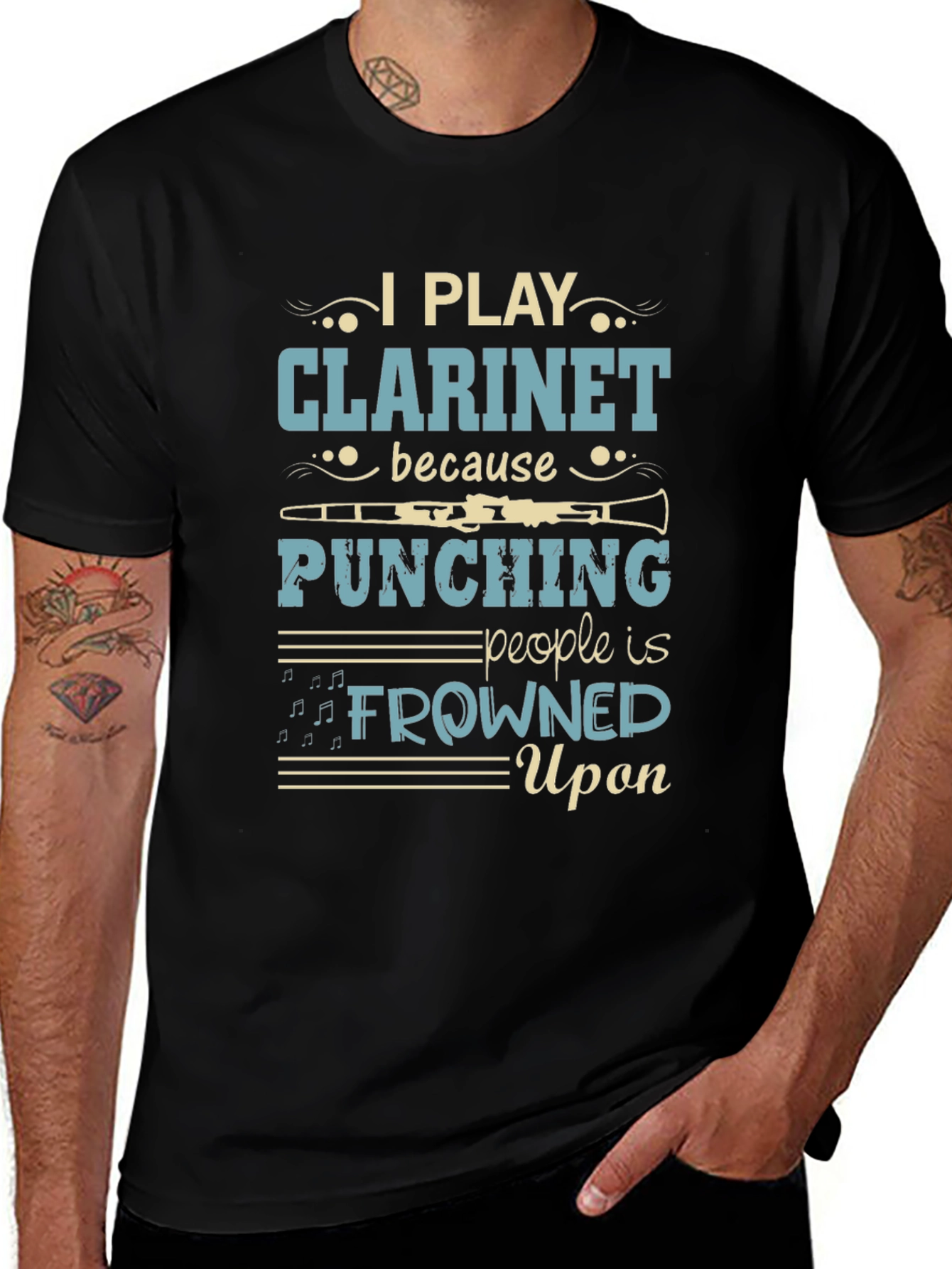 Variant 20 of Clarinet Player Graphic Tee - Music Lover's Gift