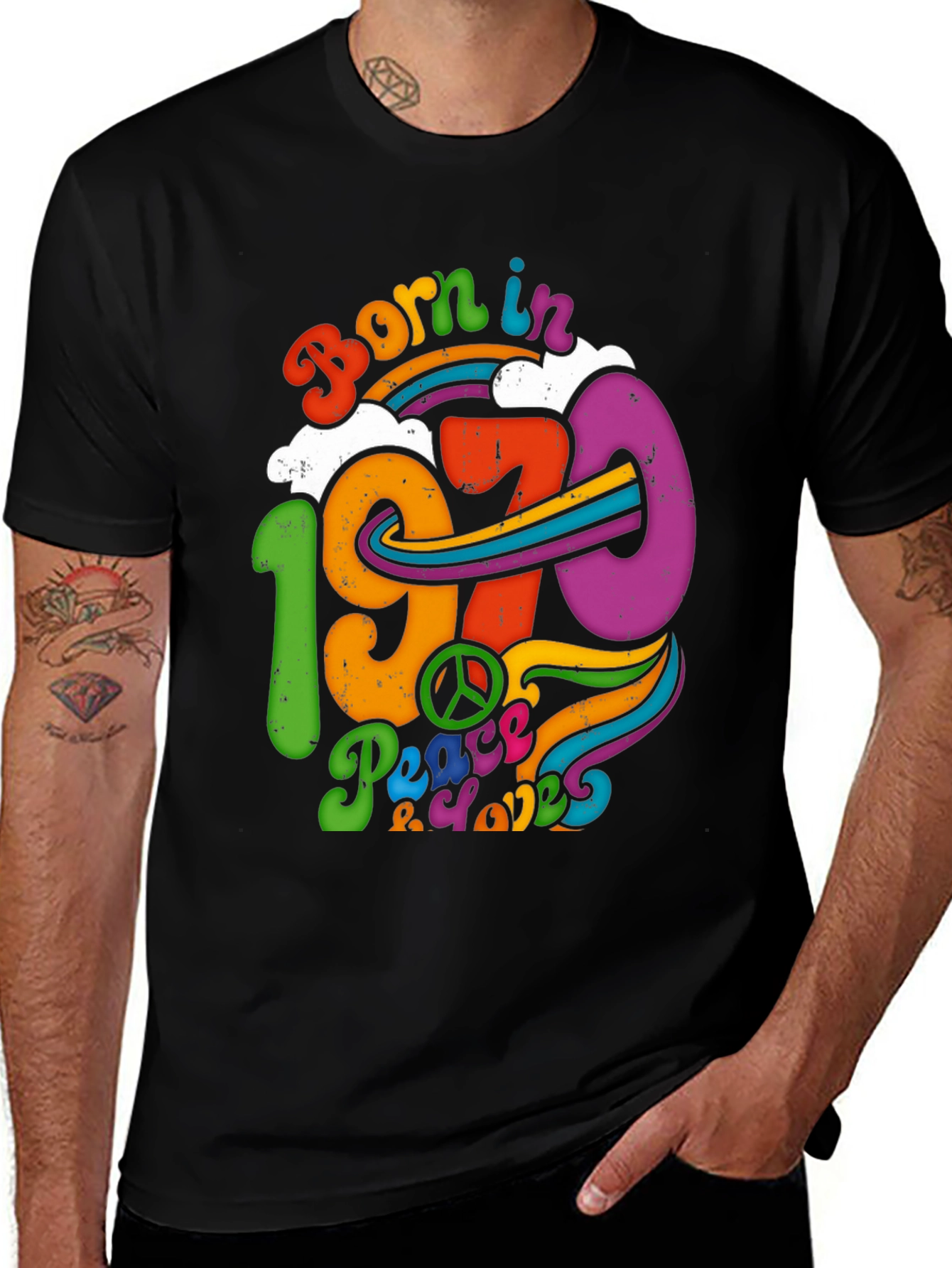 Born in 1970 T-Shirt Retro Peace & Love
