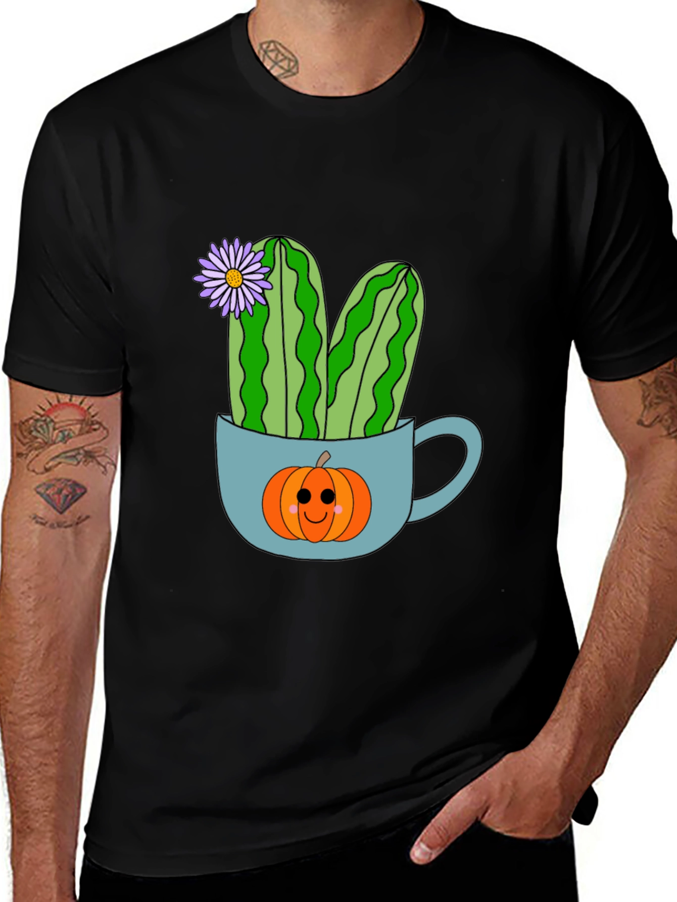 Variant 12 of Cactus Pumpkin in a Cup T-Shirt