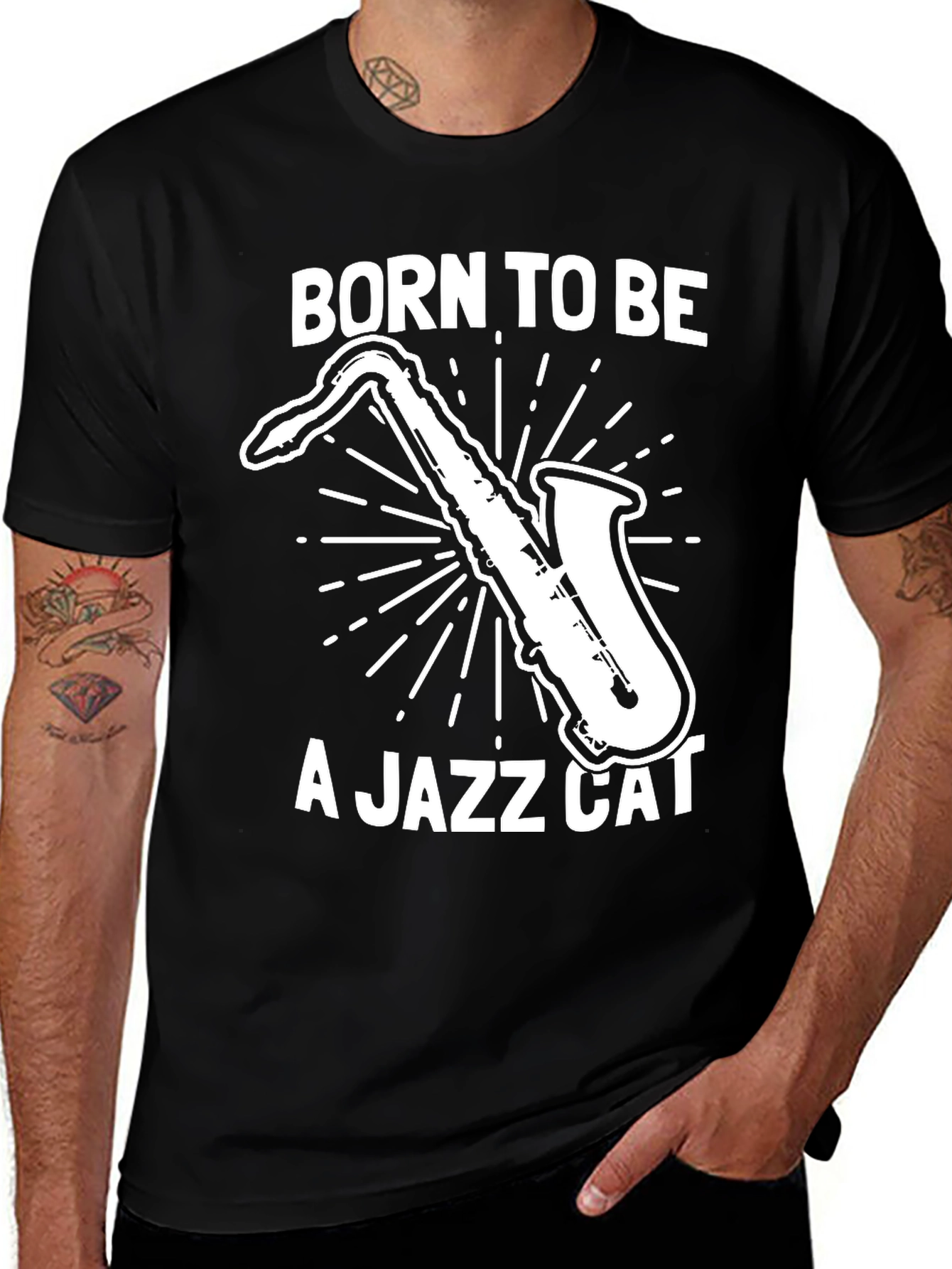 Variant 19 of Born To Be a Jazz Cat Graphic Tee