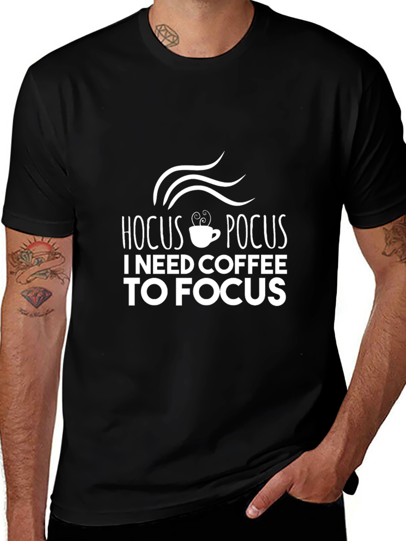 Variant 5 of Hocus Pocus Coffee T-Shirt - Men's Black Cotton Tee