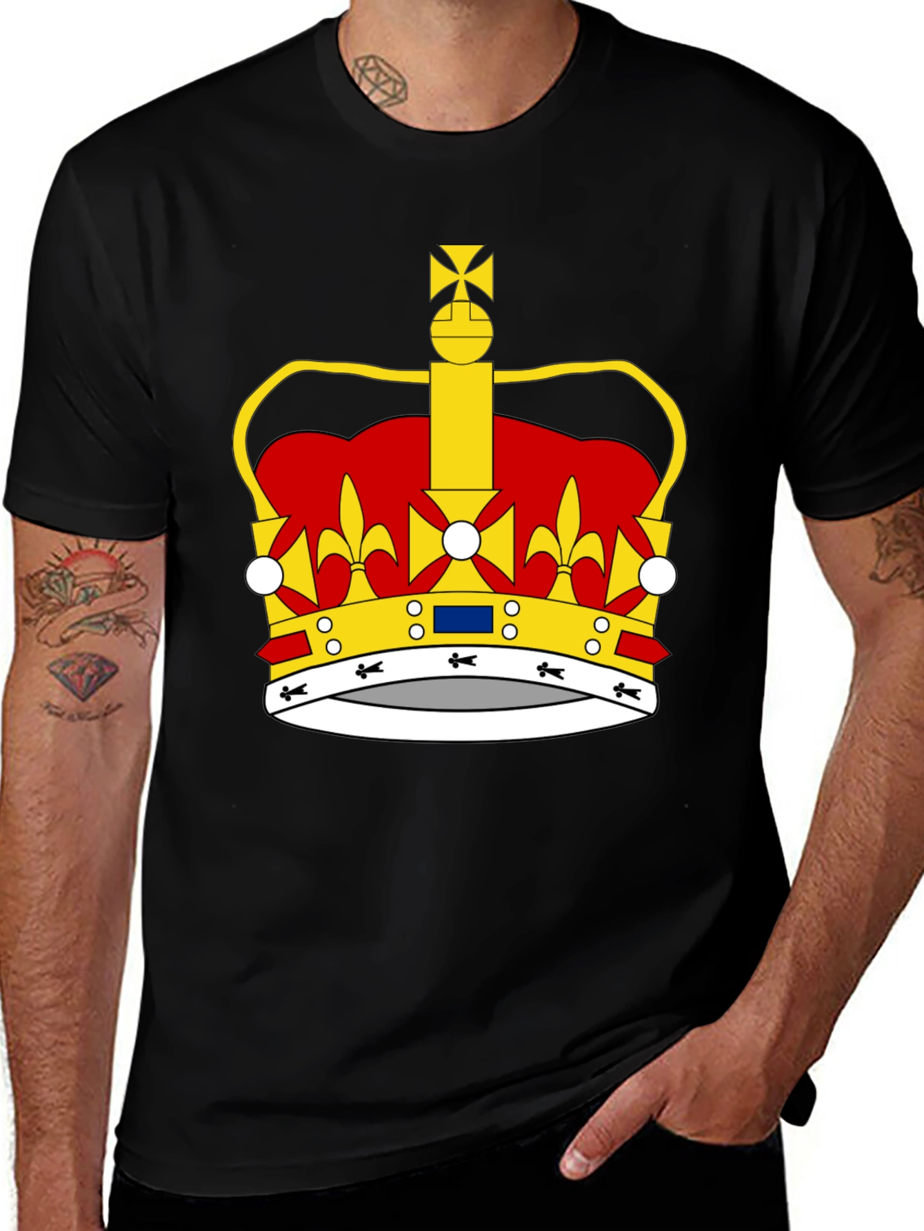 Variant 28 of Regal Crown Graphic Tee - Black