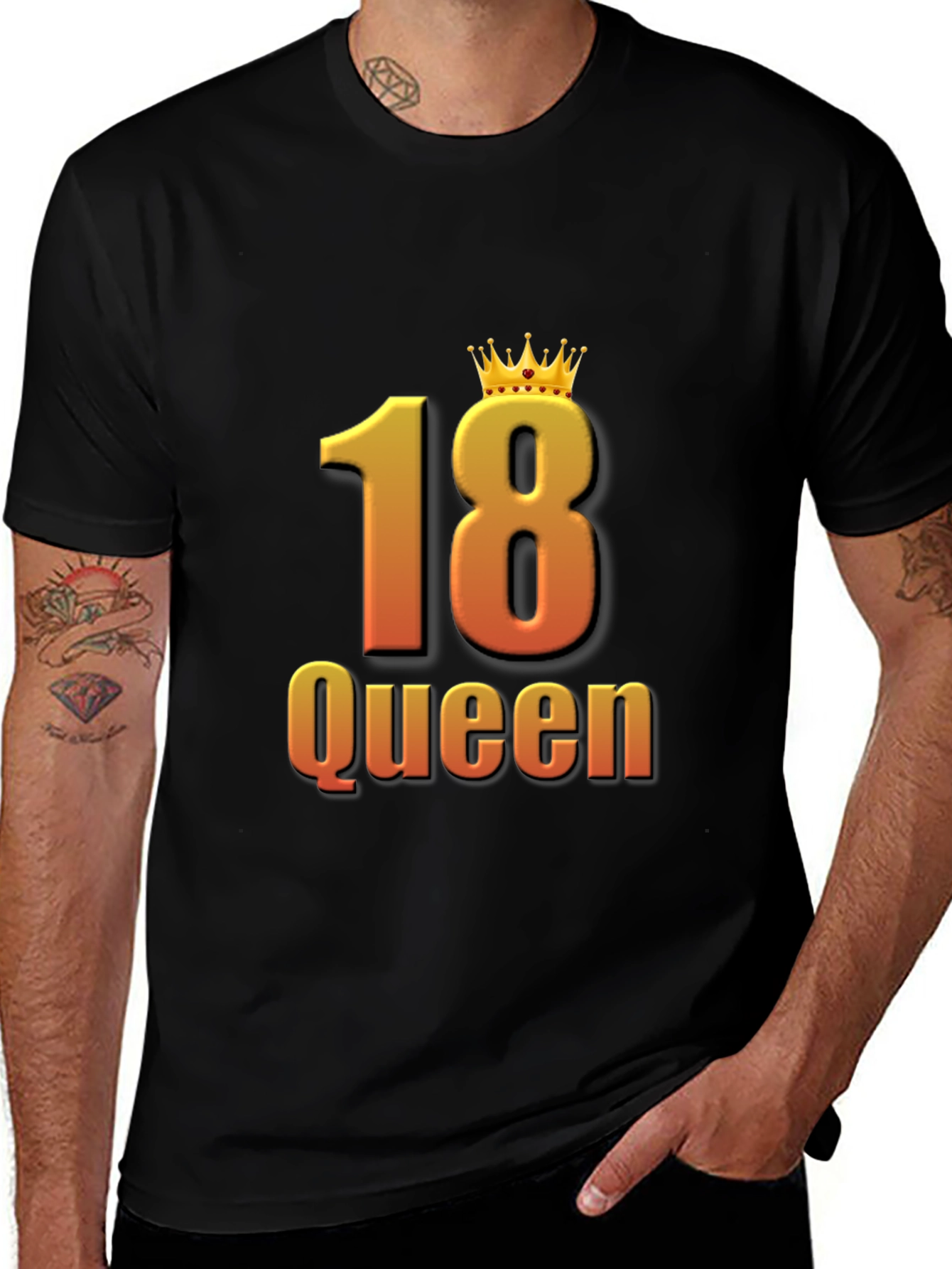 18th Birthday Queen Black T-Shirt