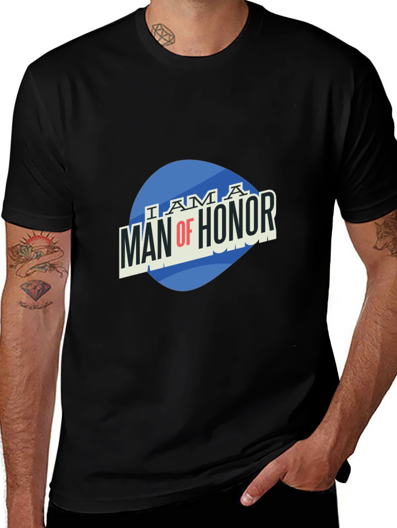 Variant 17 of Man of Honor Graphic Tee - Black