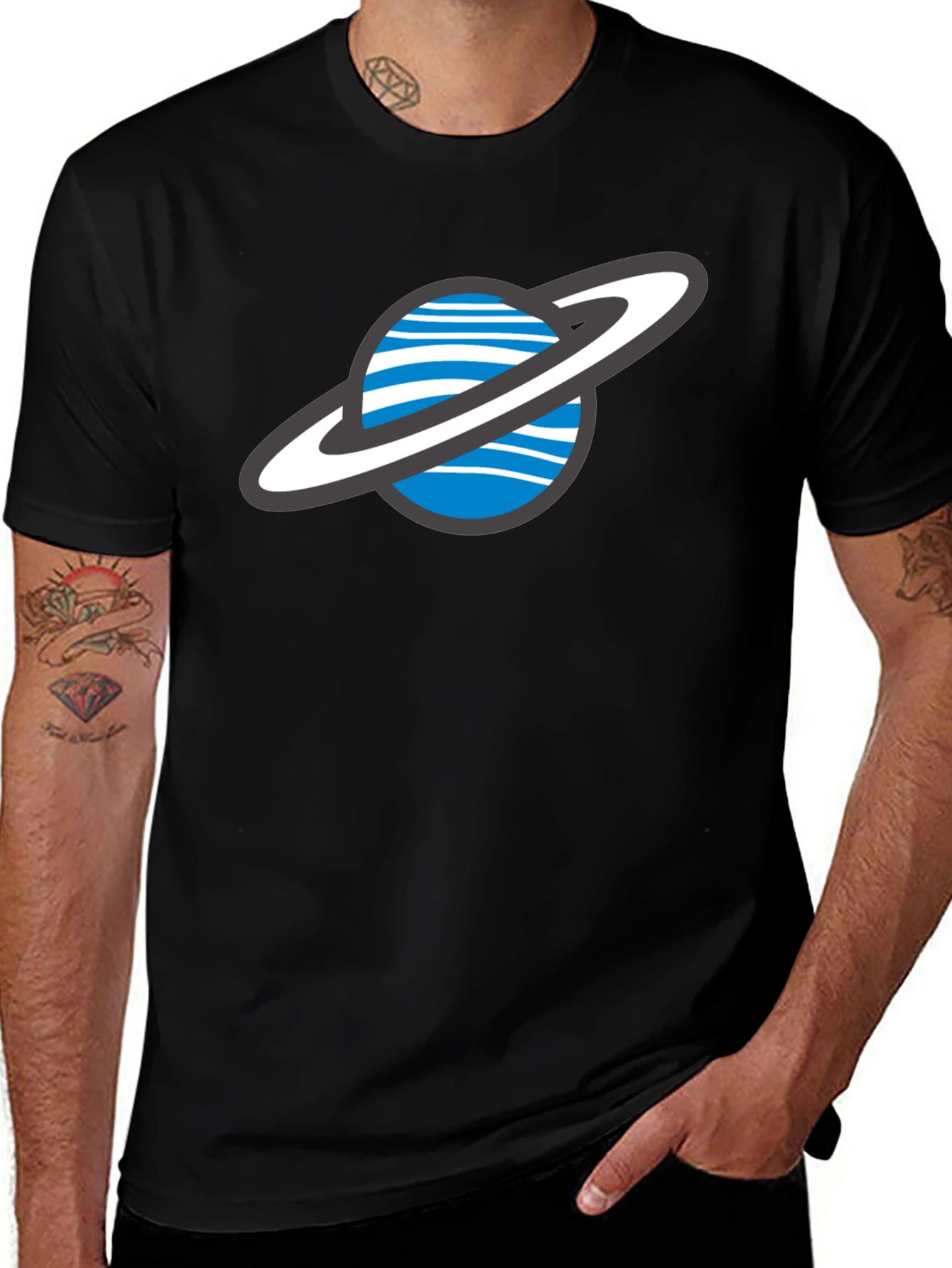 Saturn Graphic T-Shirt - Casual Space Tee
