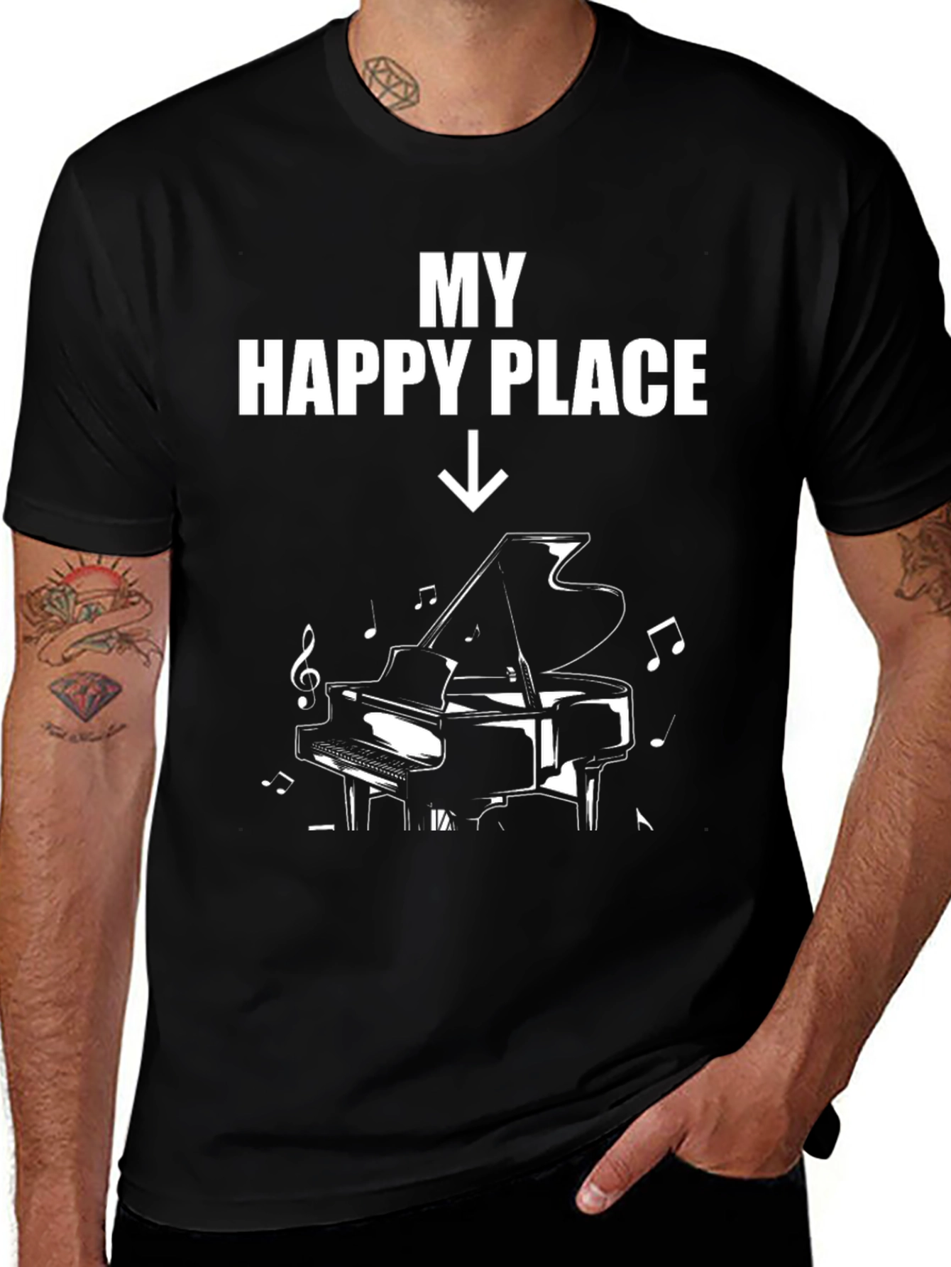Variant 16 of My Happy Place Piano T-Shirt