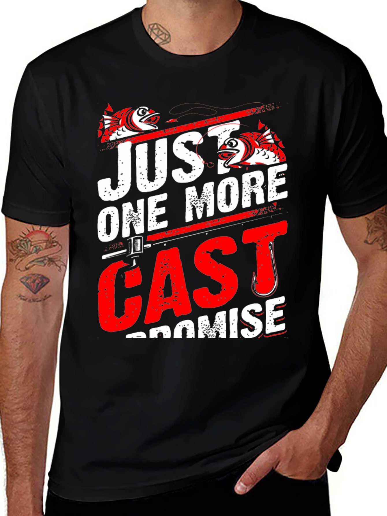 Variant 14 of Fishing T-Shirt: Just One More Cast Promise