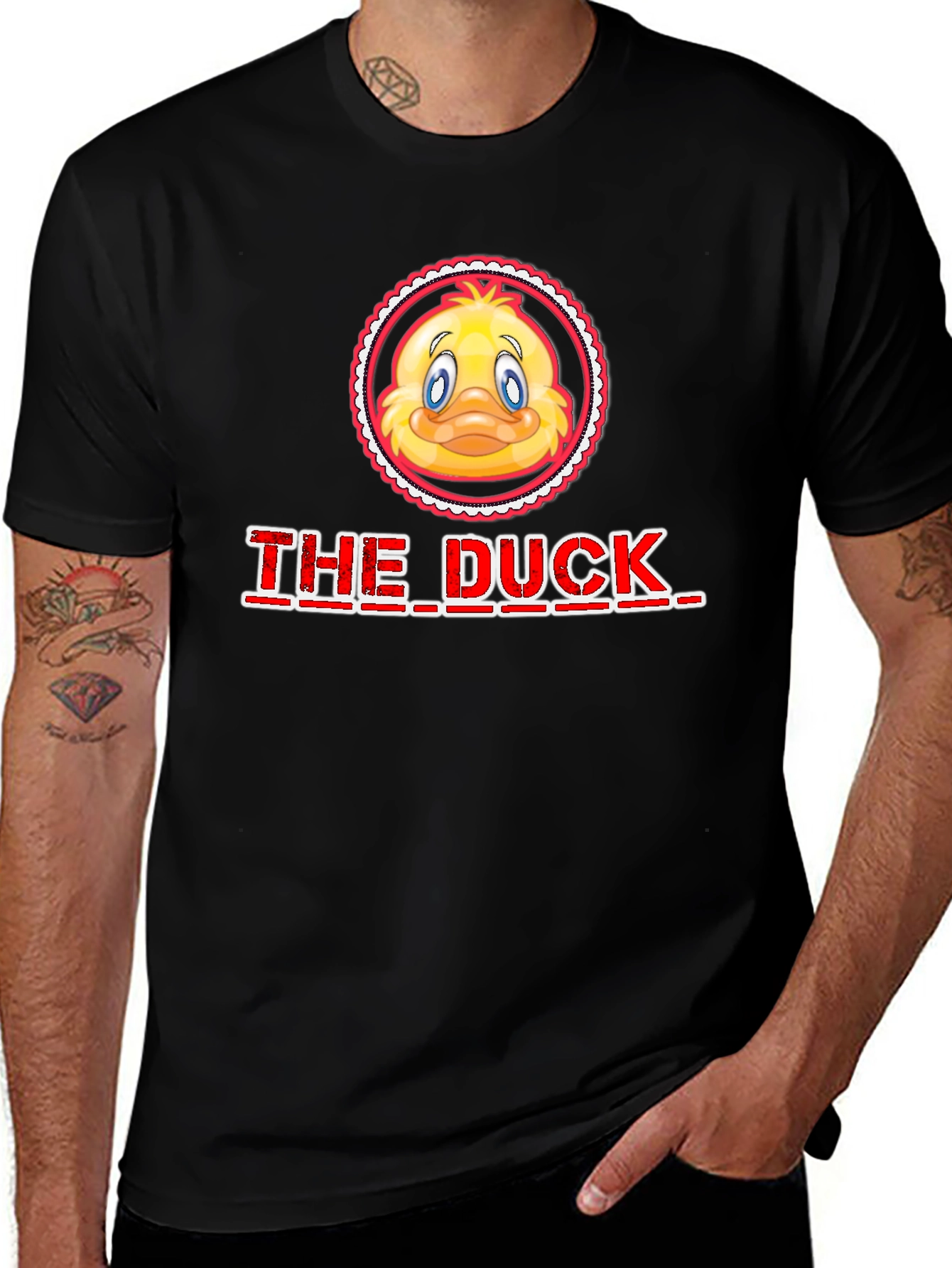 Variant 4 of The Duck Graphic T-Shirt - Black Cotton Tee