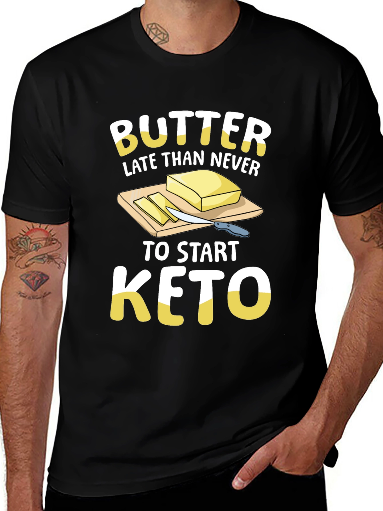 Variant 5 of Butter Late Than Never Keto T-Shirt