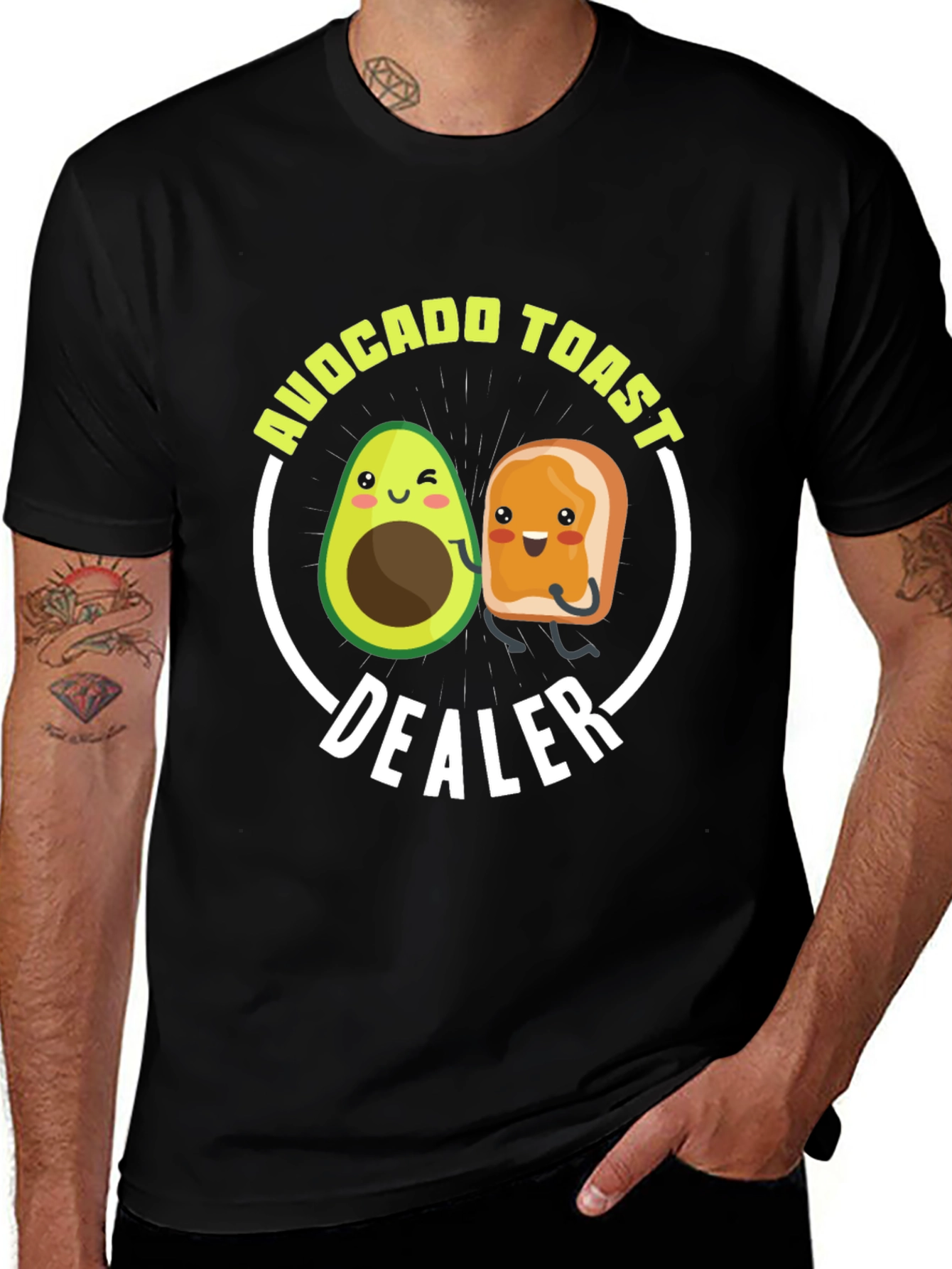 Variant 17 of Avocado Toast Dealer Funny Graphic T-Shirt