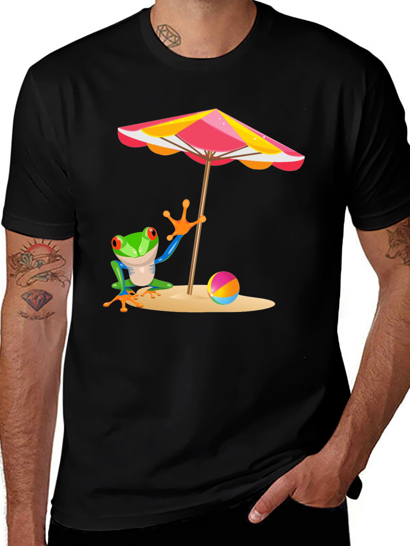 Variant 13 of Fun Frog Beach Day Graphic T-Shirt