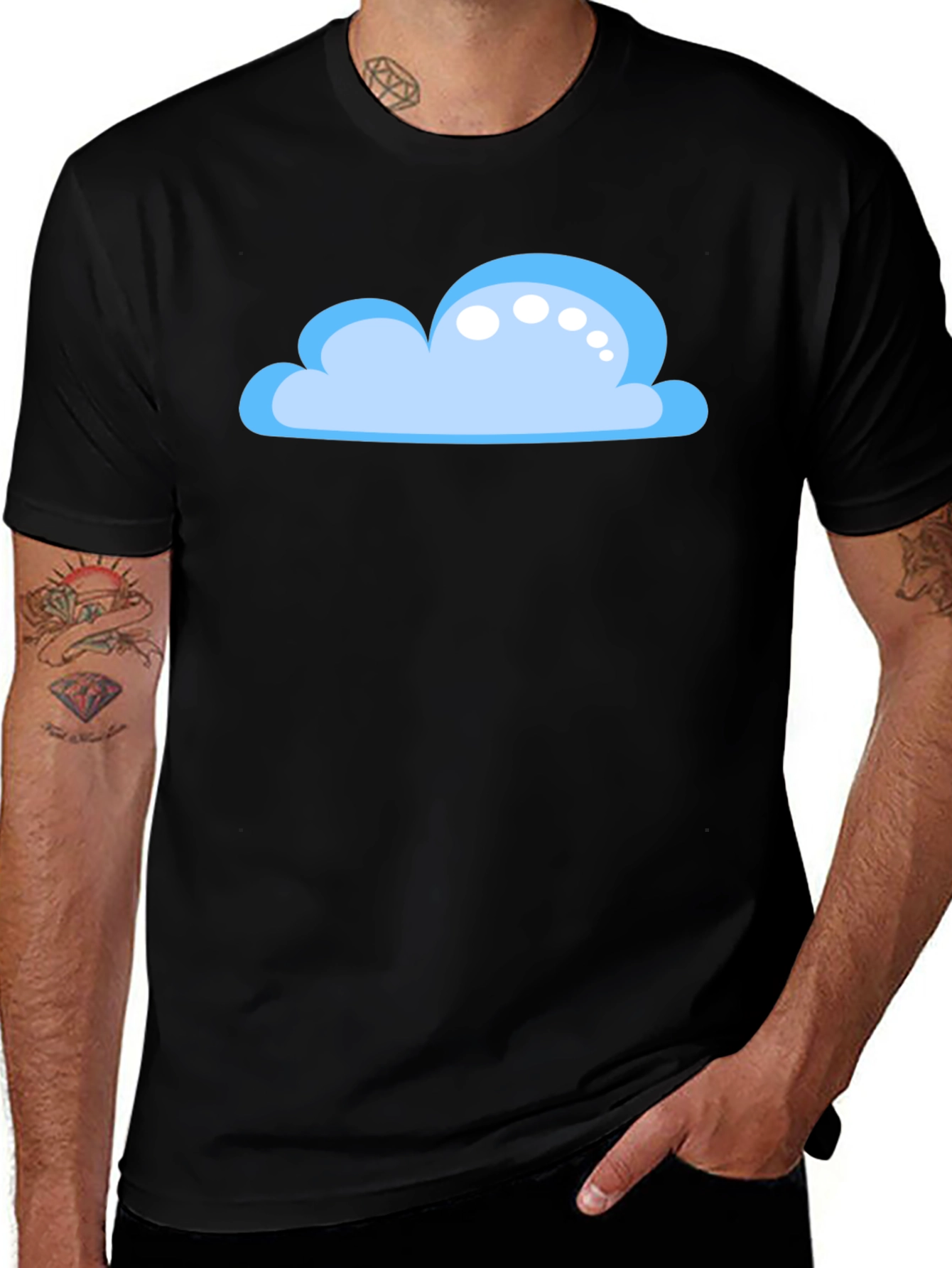 Variant 25 of Cloud Graphic Black T-Shirt - Weather Lover Tee