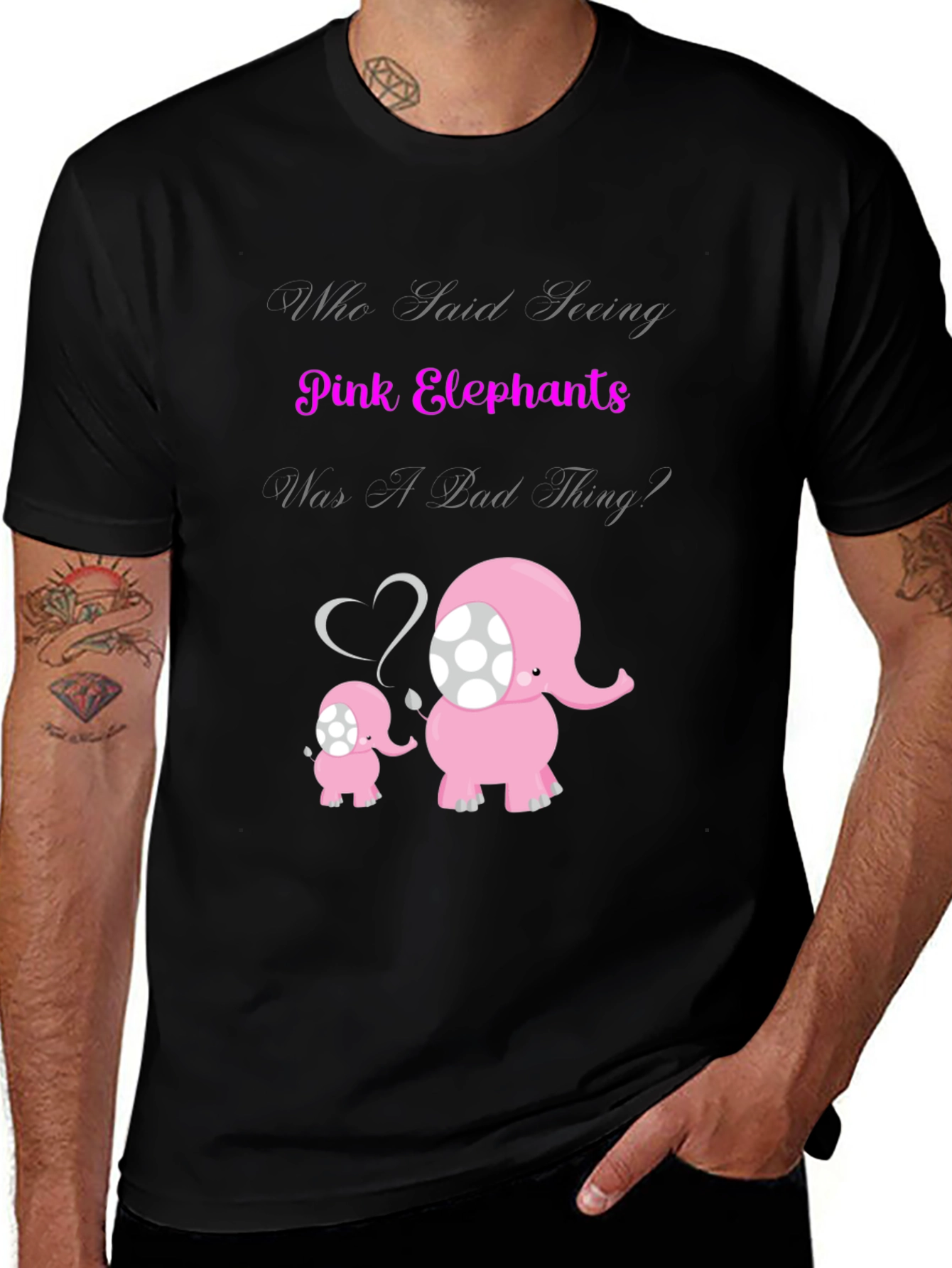 Variant 14 of Pink Elephants Graphic T-Shirt
