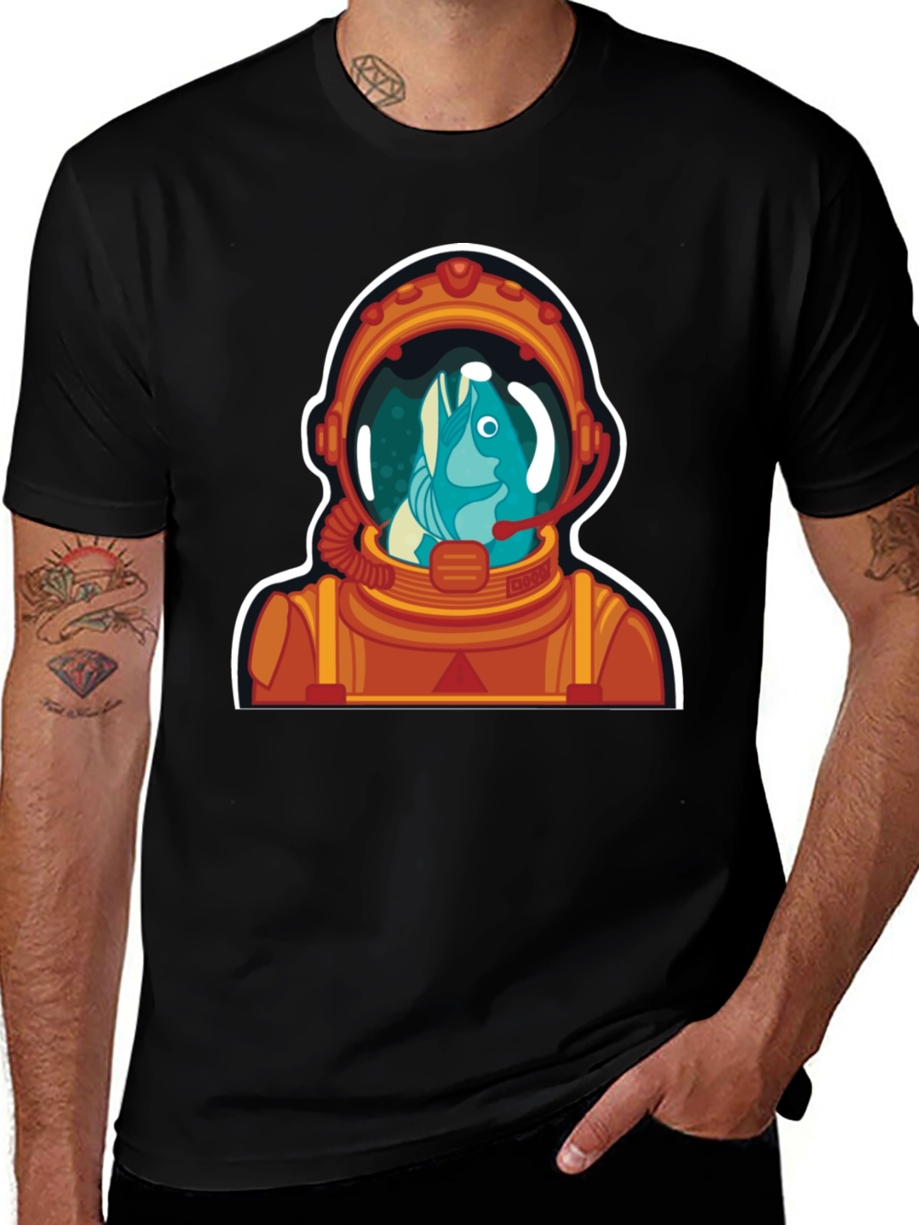 Variant 14 of Astronaut Fish Graphic Tee - Space Humor