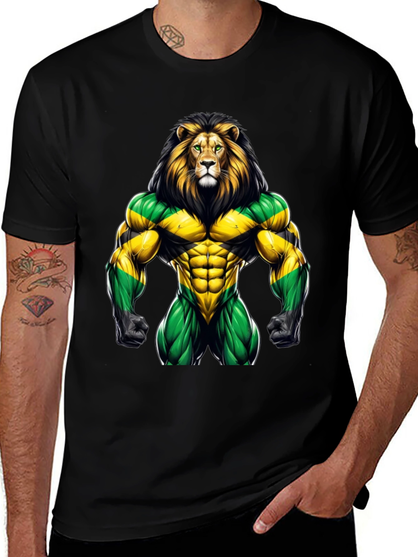Jamaican Lion Graphic Tee - Rasta Pride
