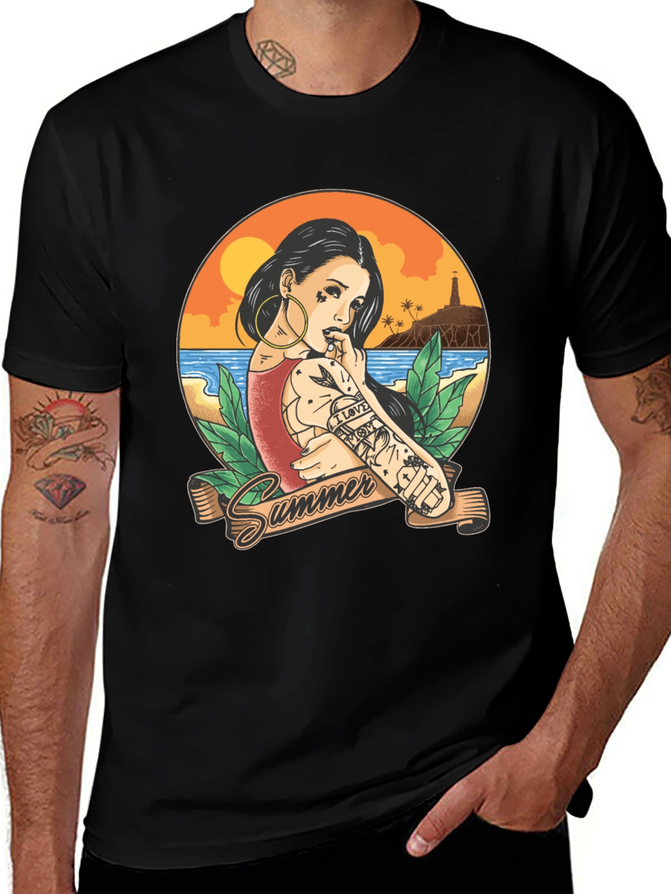 Variant 14 of Summer Tattoo Graphic T-Shirt