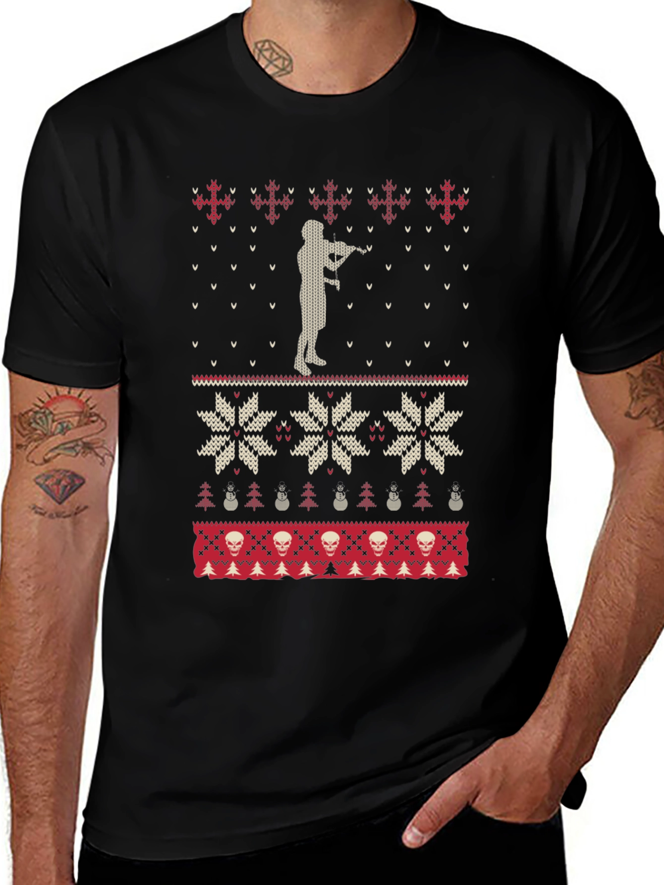 Novelty Ugly Christmas Sweater T-Shirt