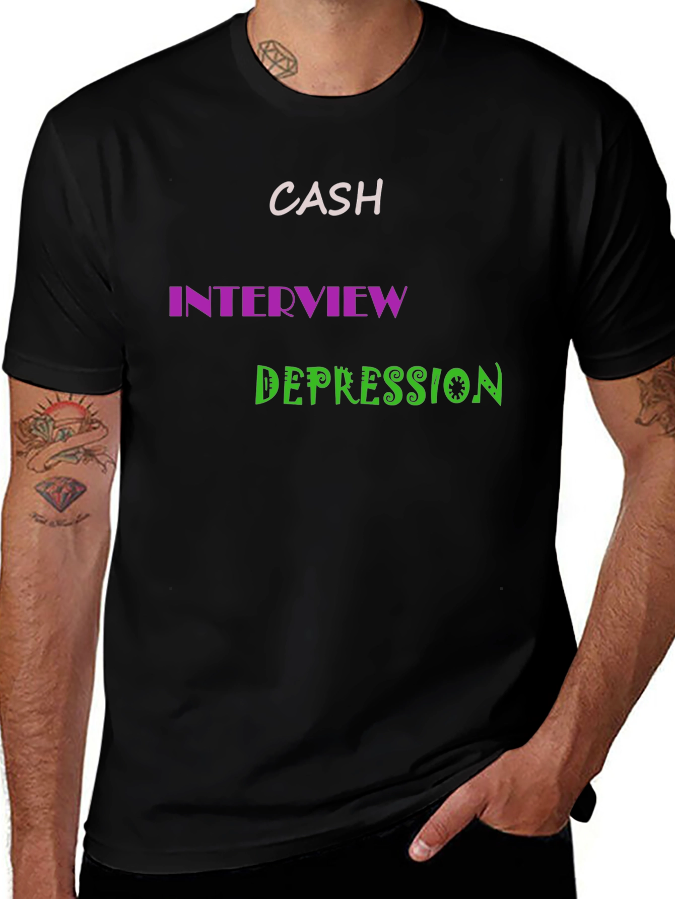 Variant 2 of Cash Interview Depression T-Shirt
