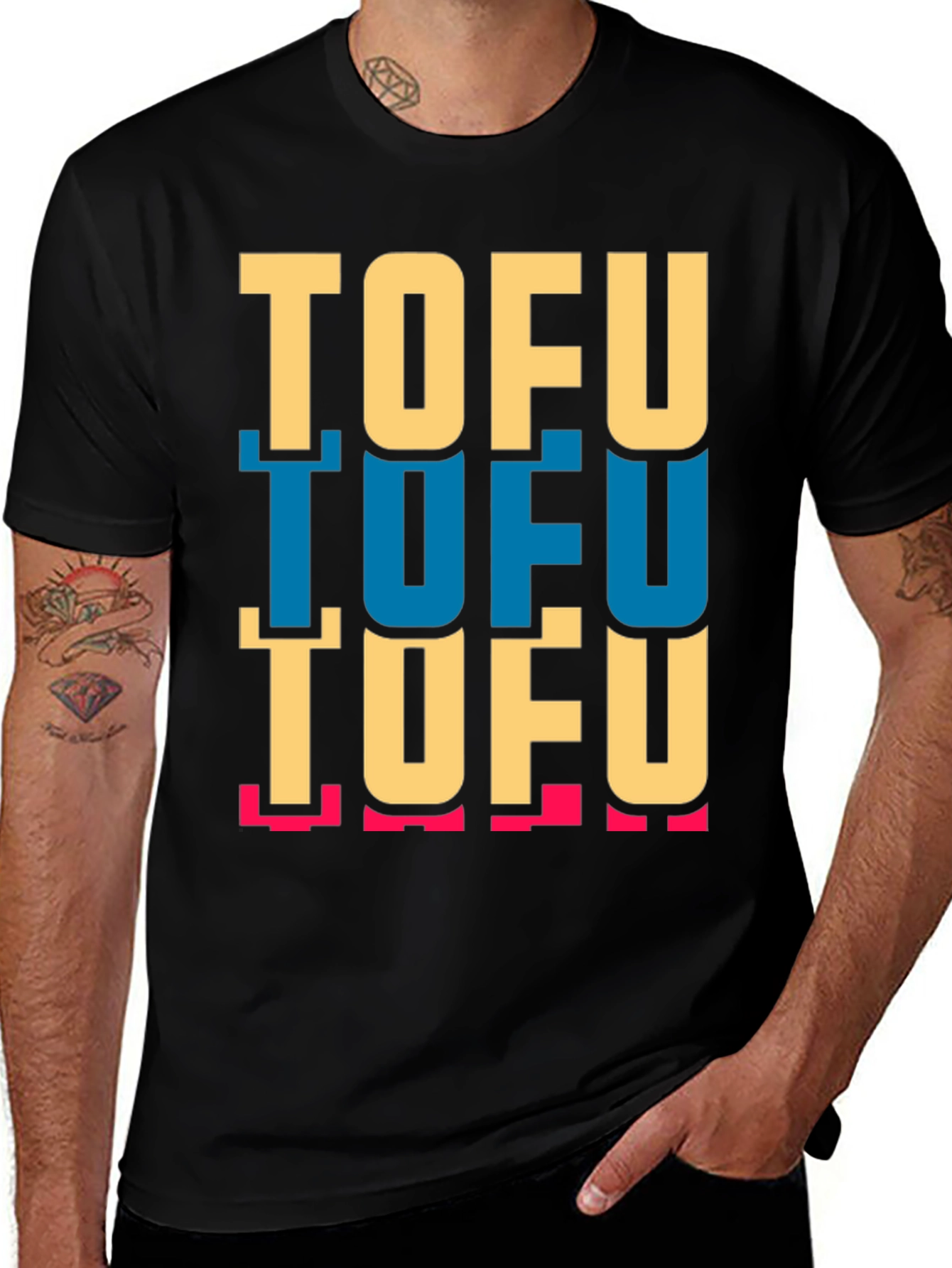 Tofu Stack Graphic Tee - Black