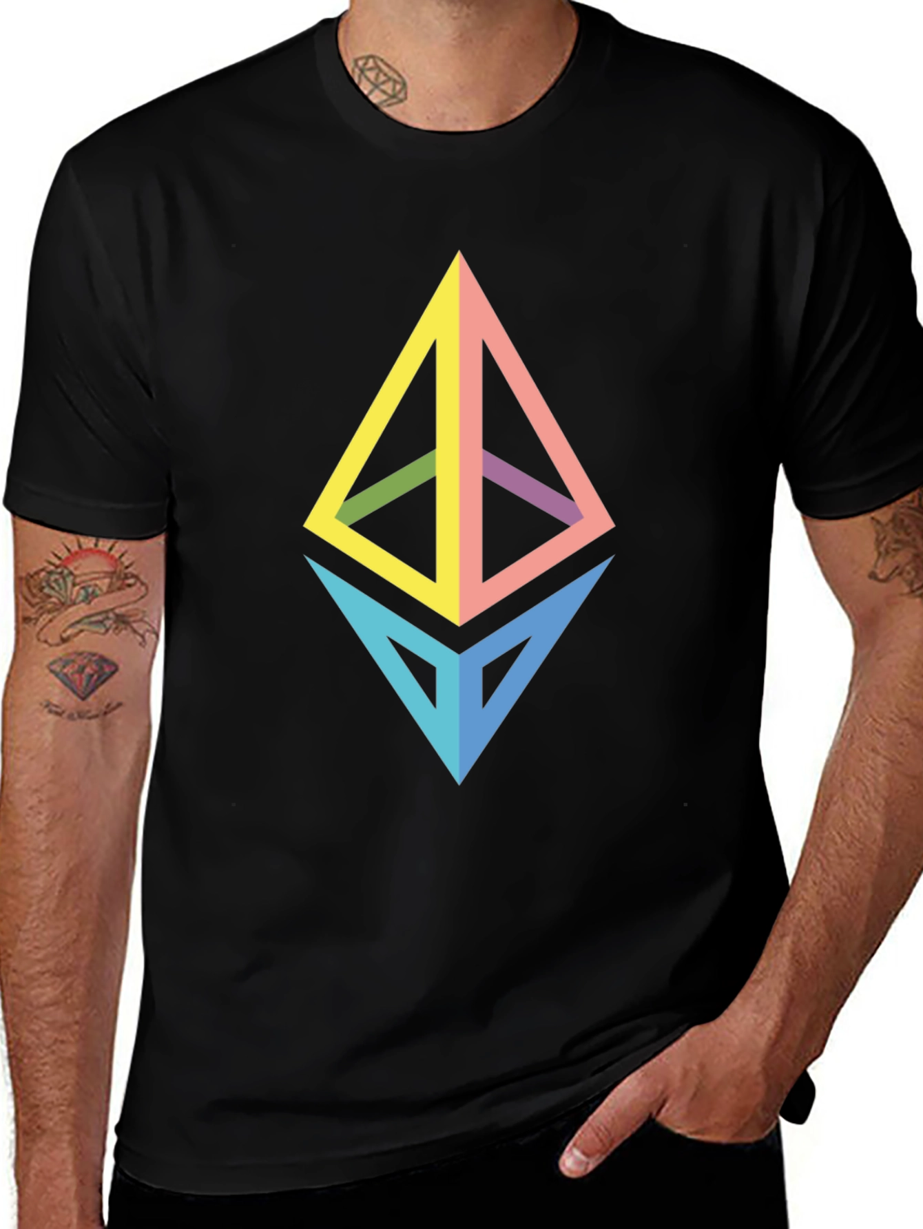 Variant 3 of Ethereum Crypto Black T-Shirt