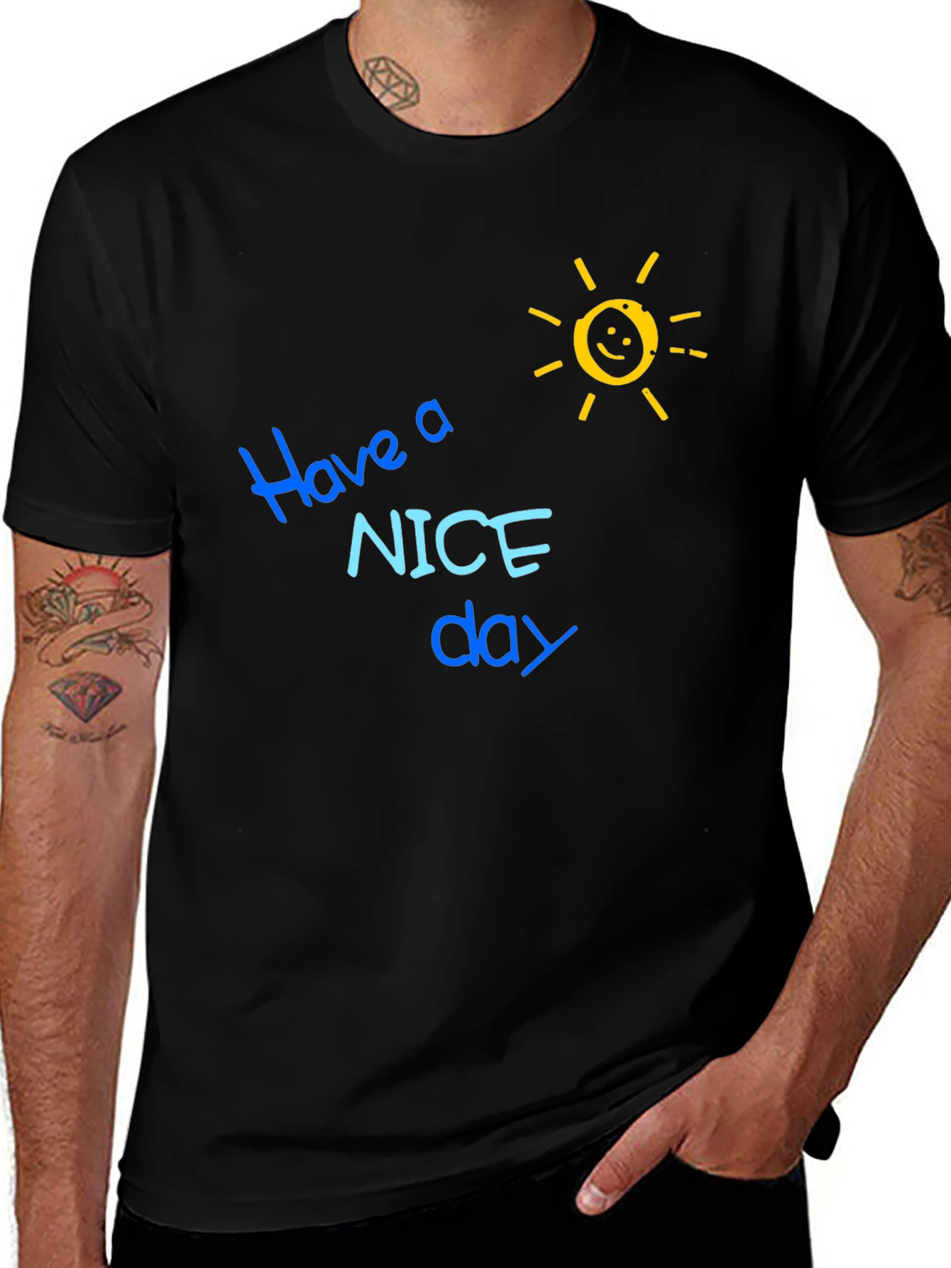 Have a Nice Day Graphic Tee - Black