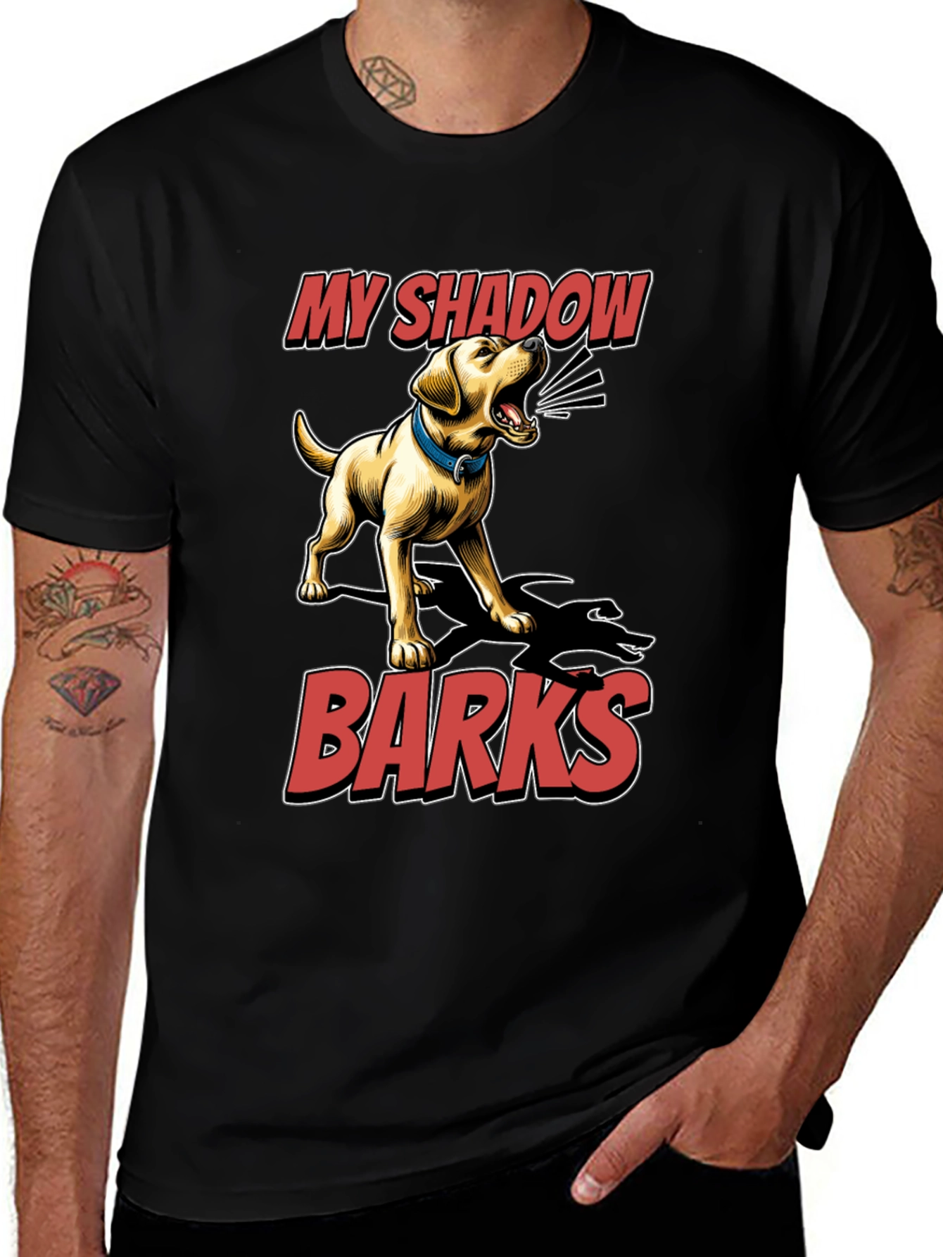Variant 18 of My Shadow Barks T-Shirt - Dog Lover Tee