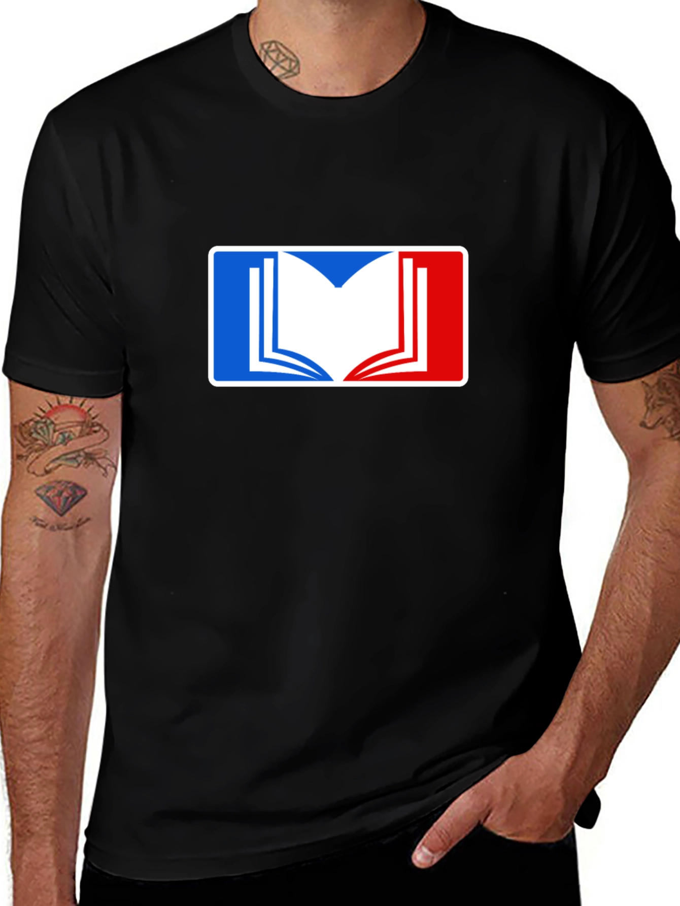Variant 20 of Book Logo Black T-Shirt - Read More, Learn More