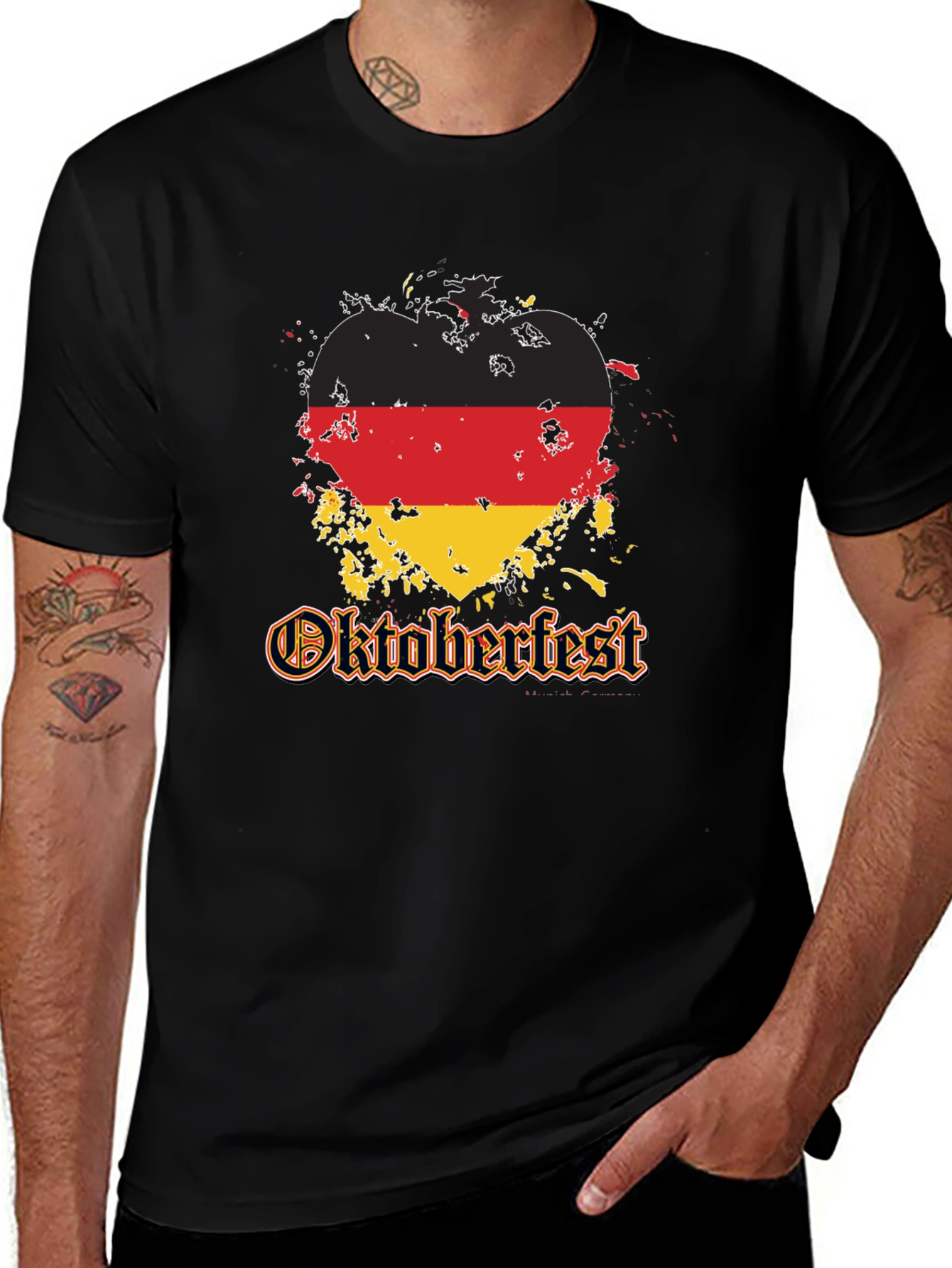 Oktoberfest Germany Flag Heart T-Shirt