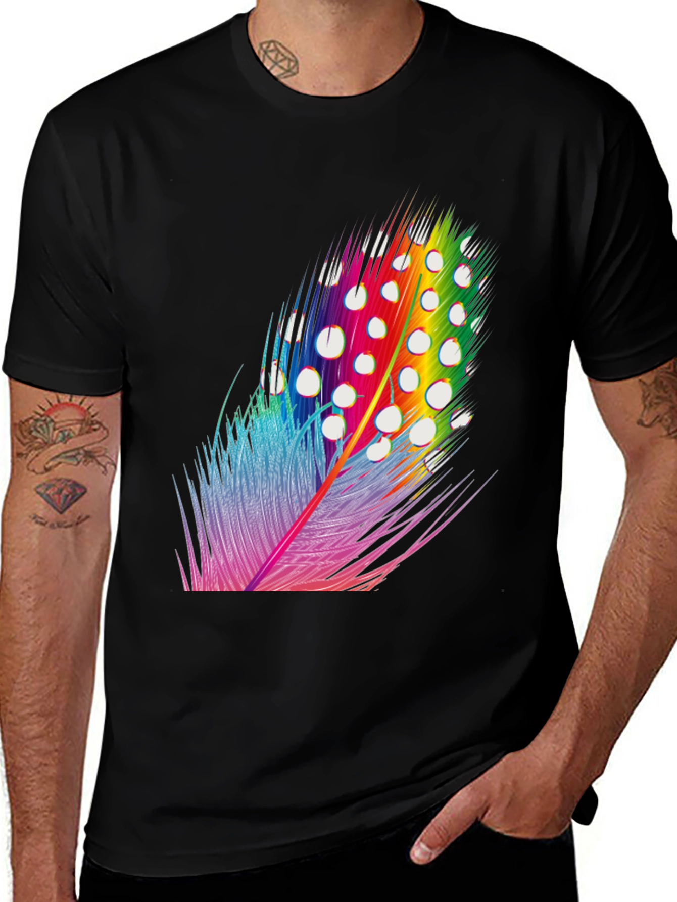 Variant 17 of Colorful Feather Graphic Tee