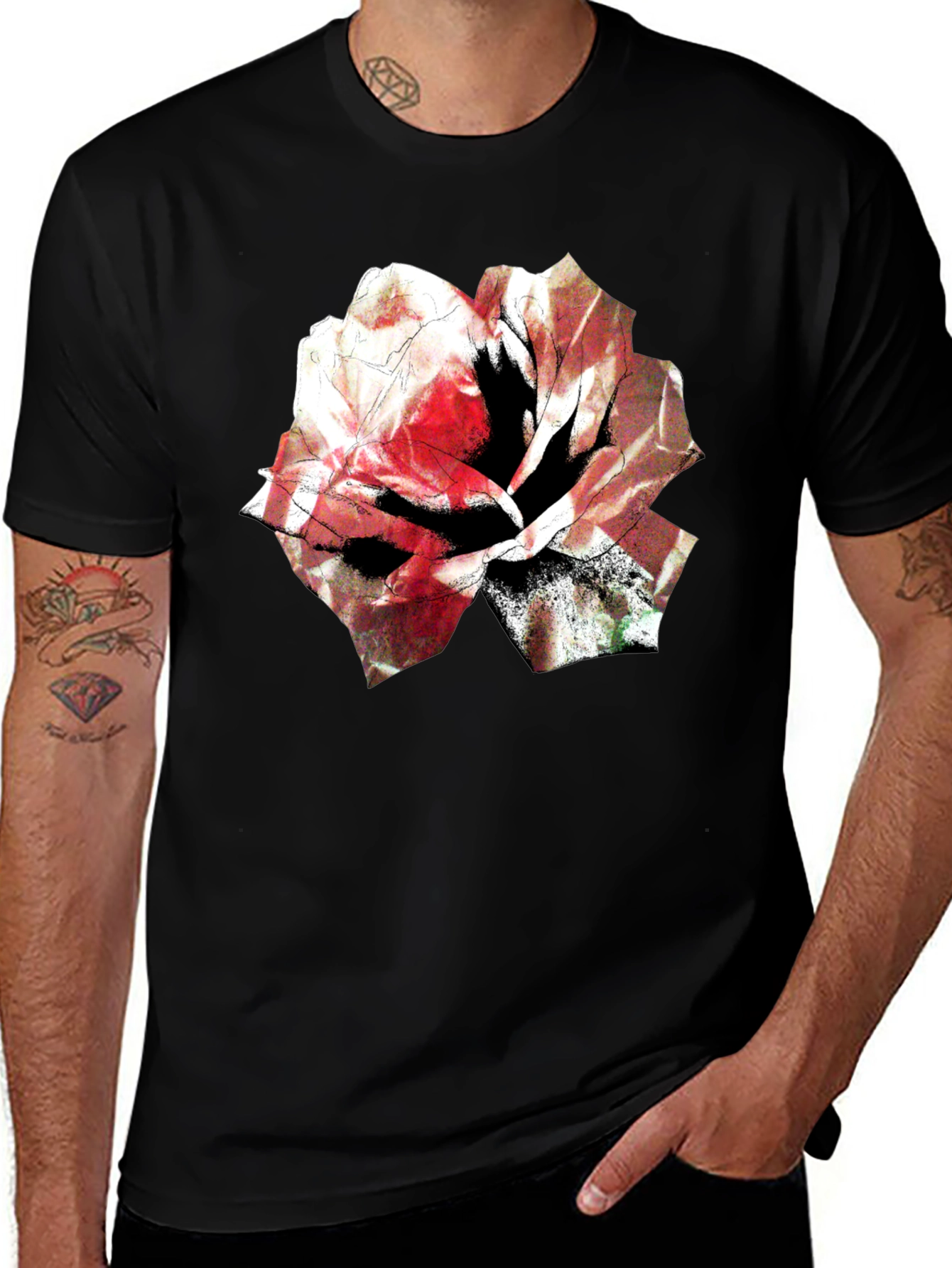 Variant 25 of Floral Graphic Tee - Bold Rose Design