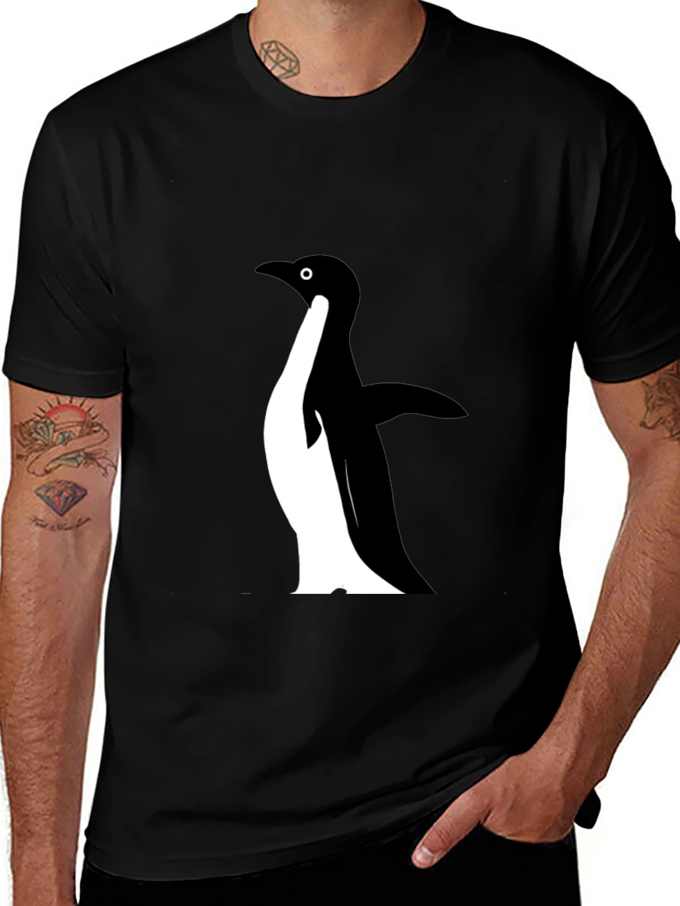 Variant 22 of Men's Black Penguin Graphic T-Shirt