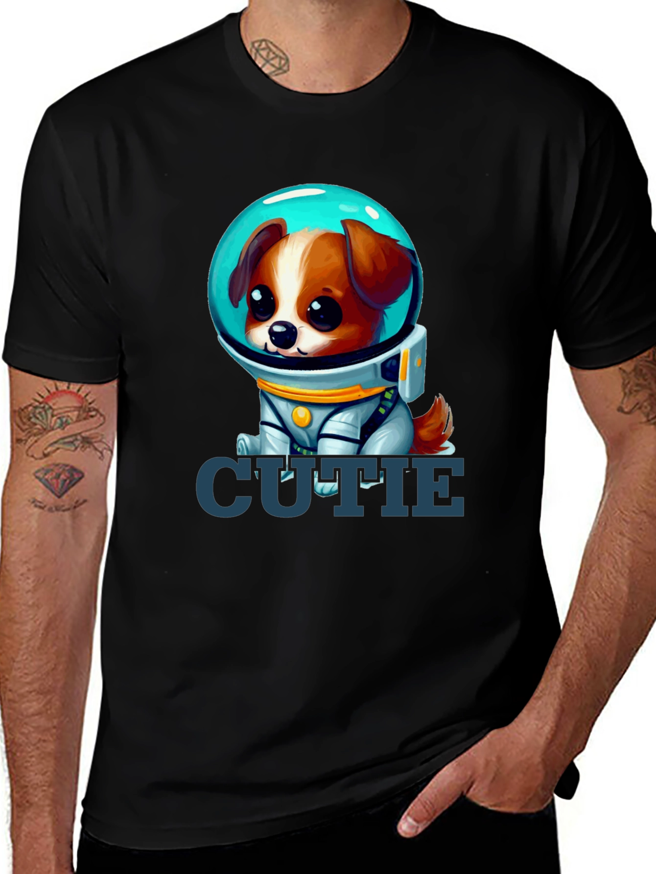 Variant 29 of Cute Space Dog Graphic T-Shirt