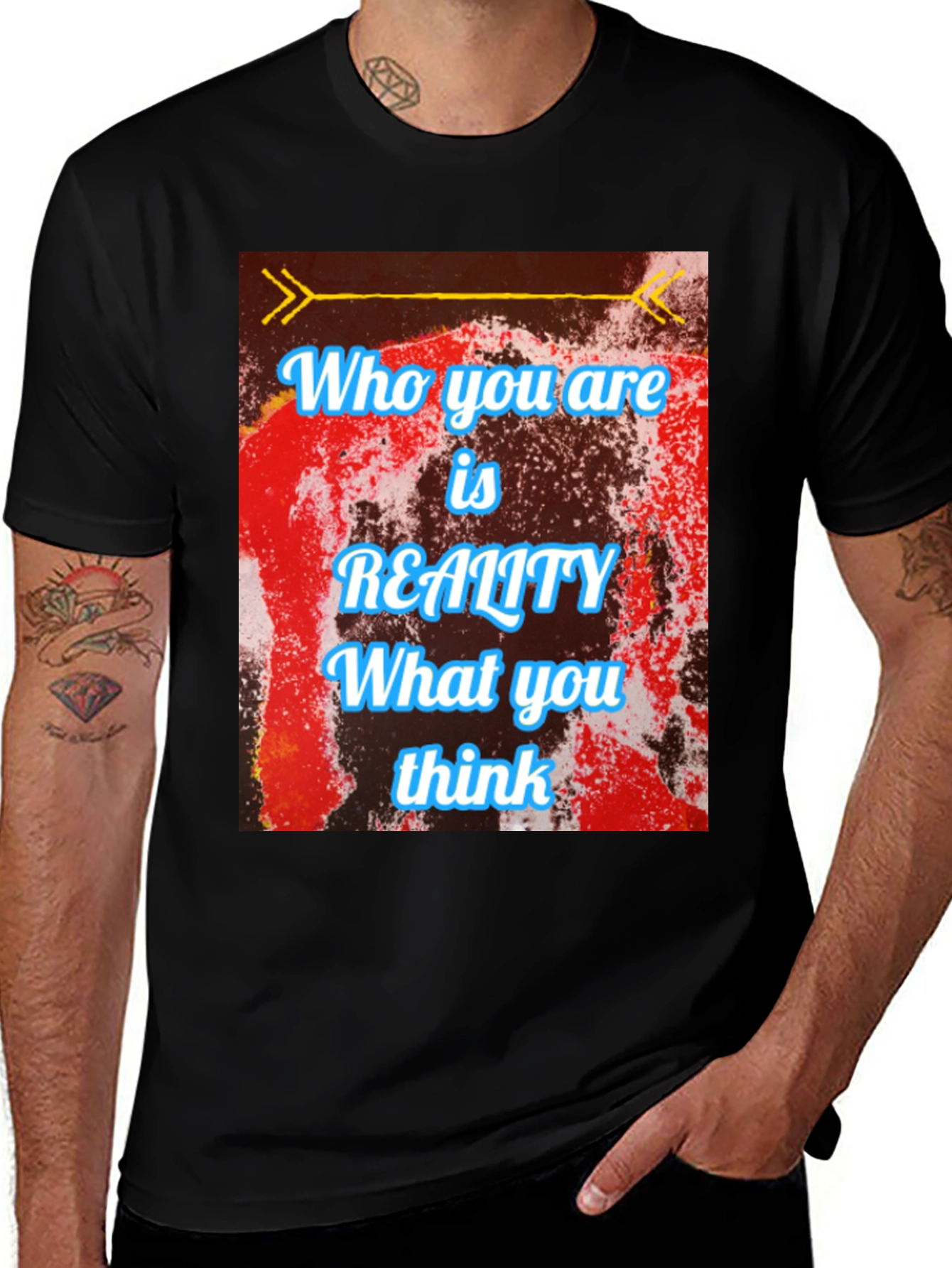 Variant 11 of Reality Thought T-Shirt - Black Cotton Blend