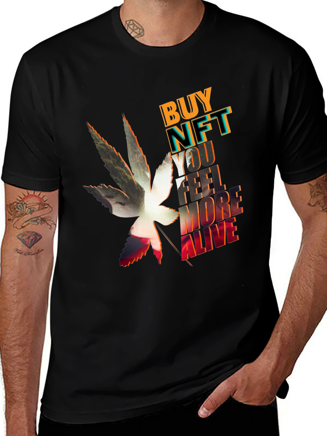 Black Buy NFT Feel More Alive Graphic Tee main image