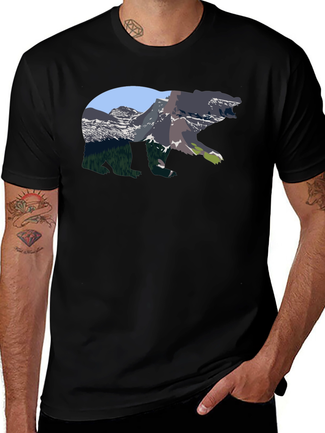 Variant 26 of Bear Mountain Graphic T-Shirt - Nature Inspired Tee