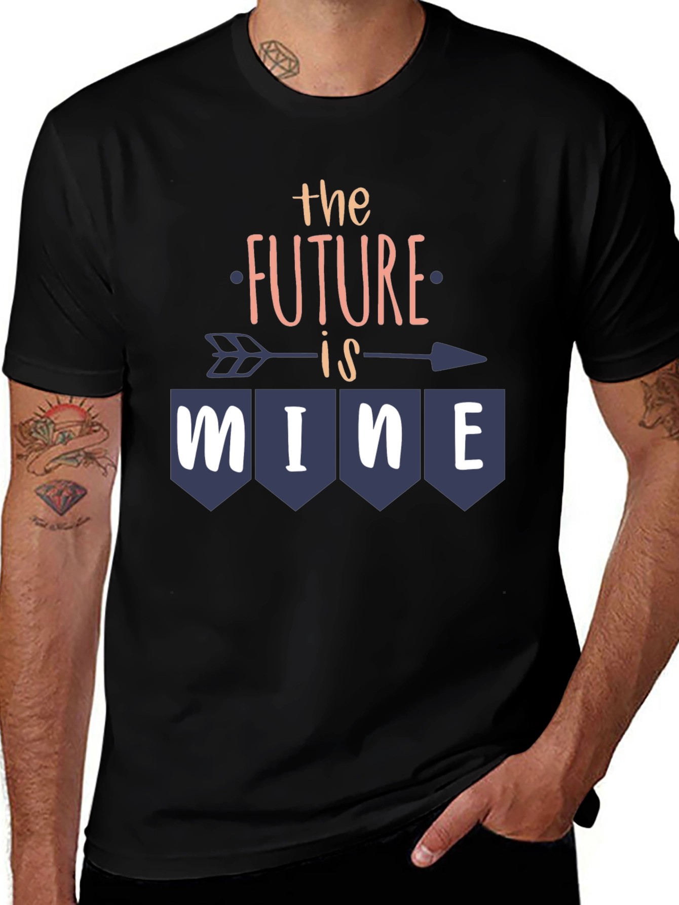 Future is Mine Graphic Tee - Trendy Arrow Design