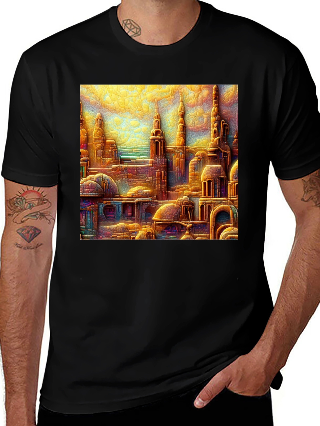 Variant 4 of Cityscape Art Tee - Unique Design, Comfortable Fit