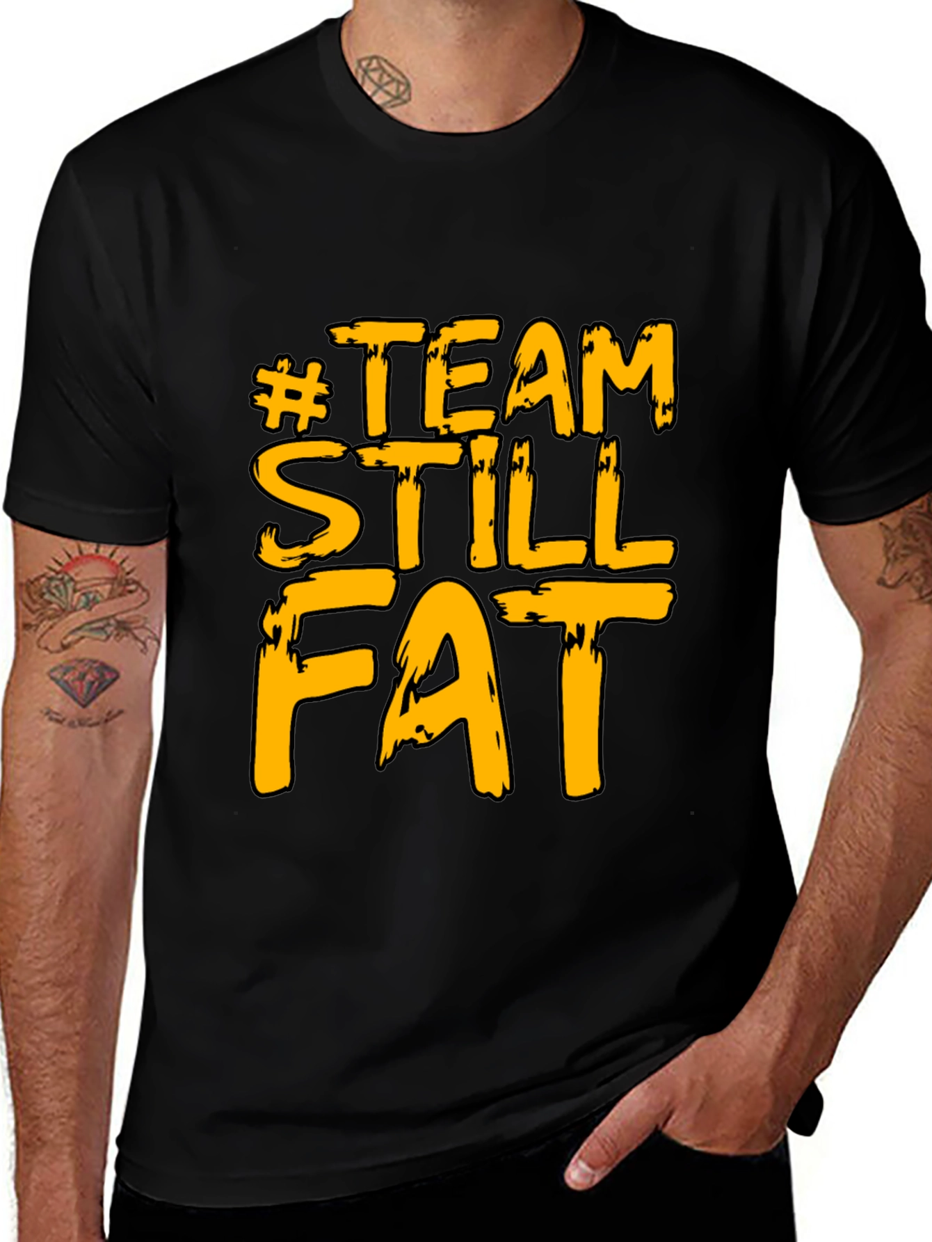 Variant 2 of Team Still Fat Black Graphic T-Shirt