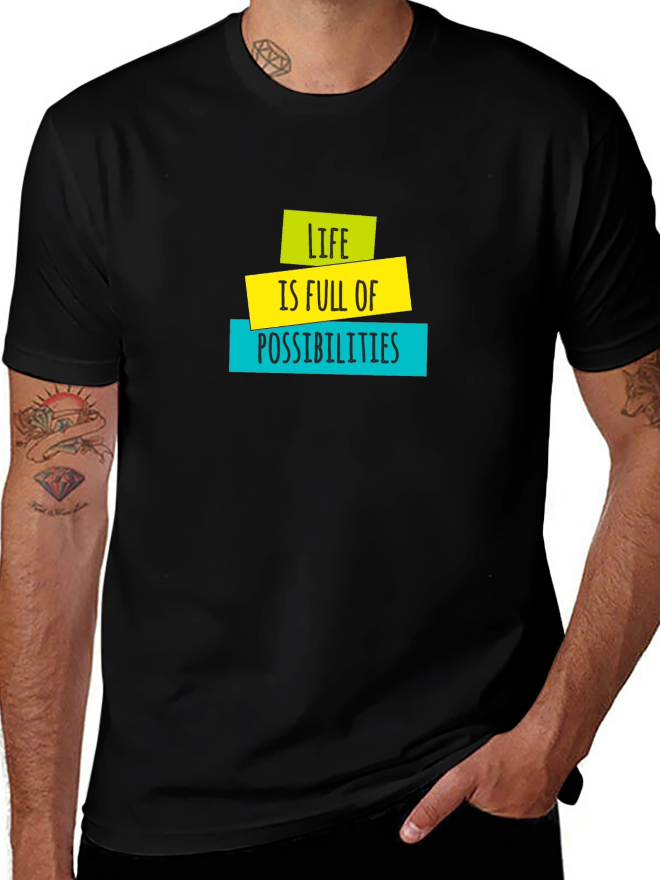 Variant 13 of Inspirational Life Is Full of Possibilities Black T-Shirt