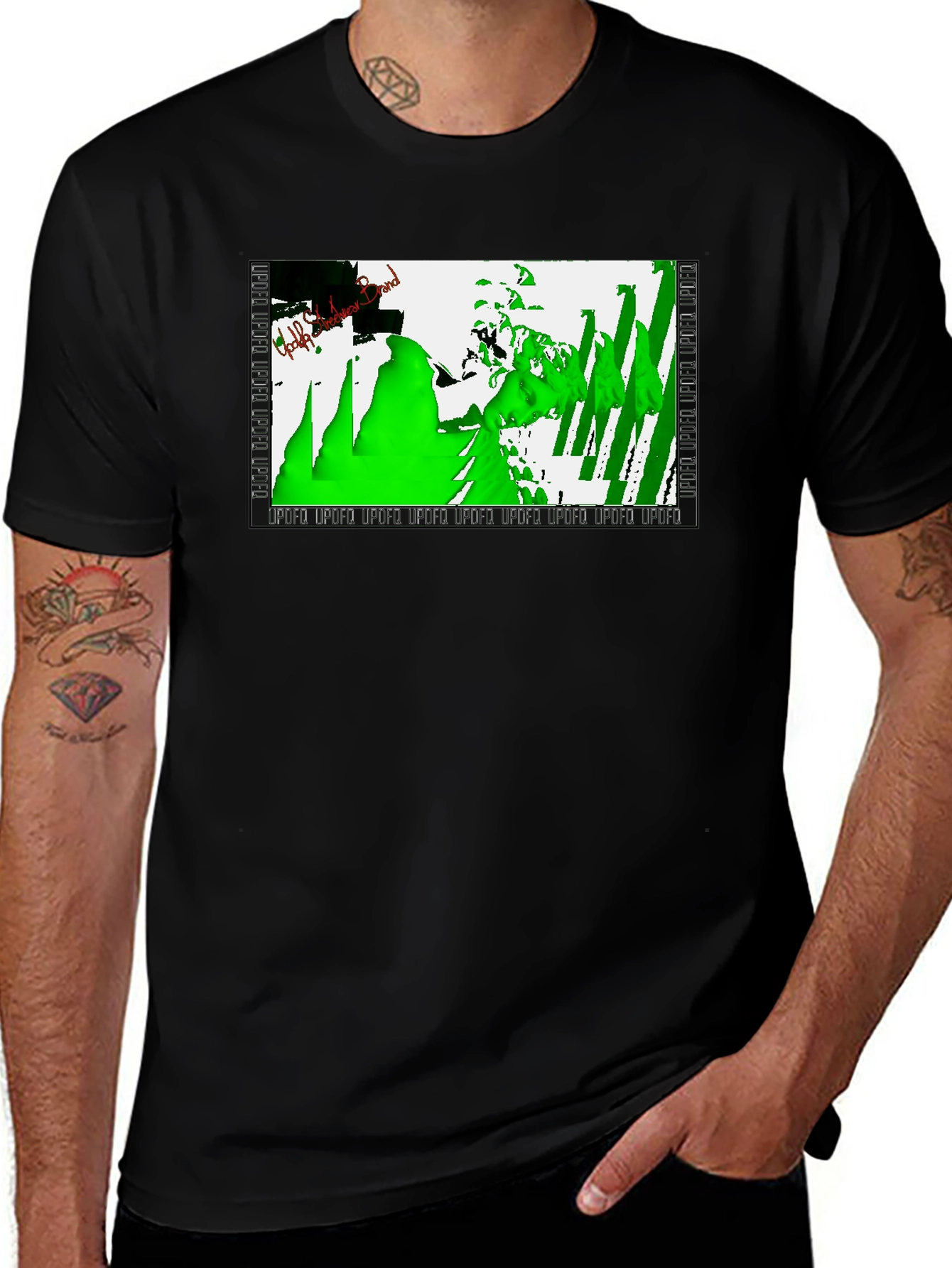 Abstract Graphic Print T-Shirt - Black