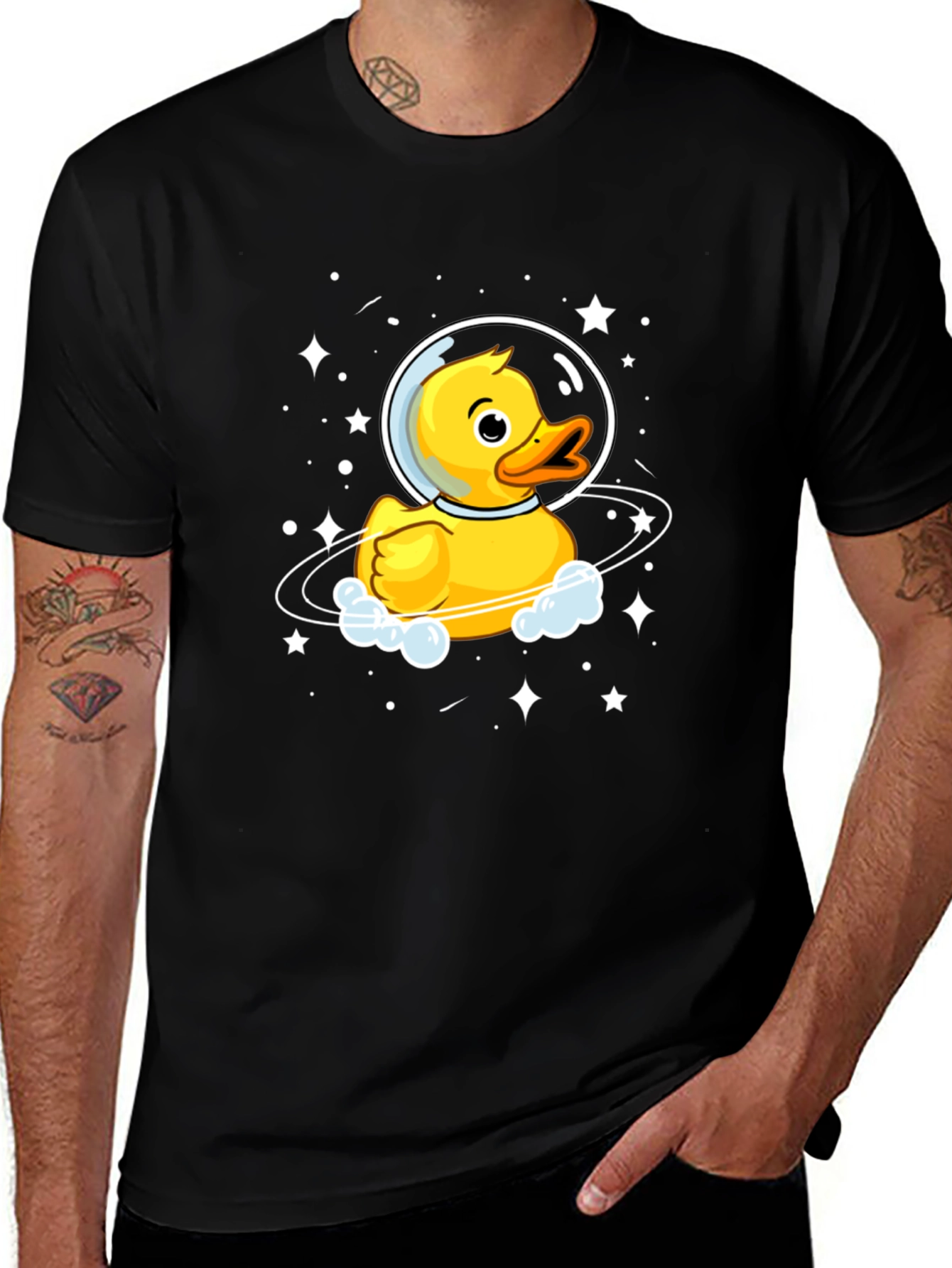 Variant 4 of Duck in Space T-Shirt - Rubber Ducky Astronaut