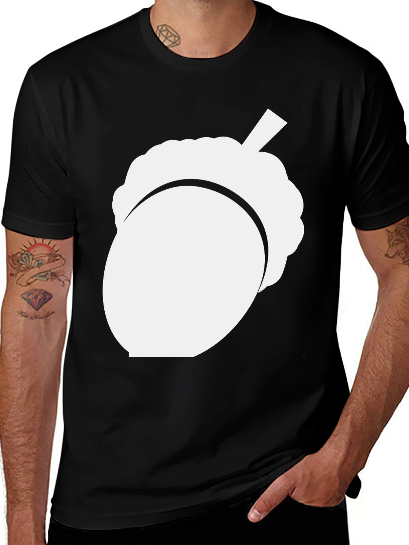 Acorn Graphic Print T-Shirt - Casual Wear